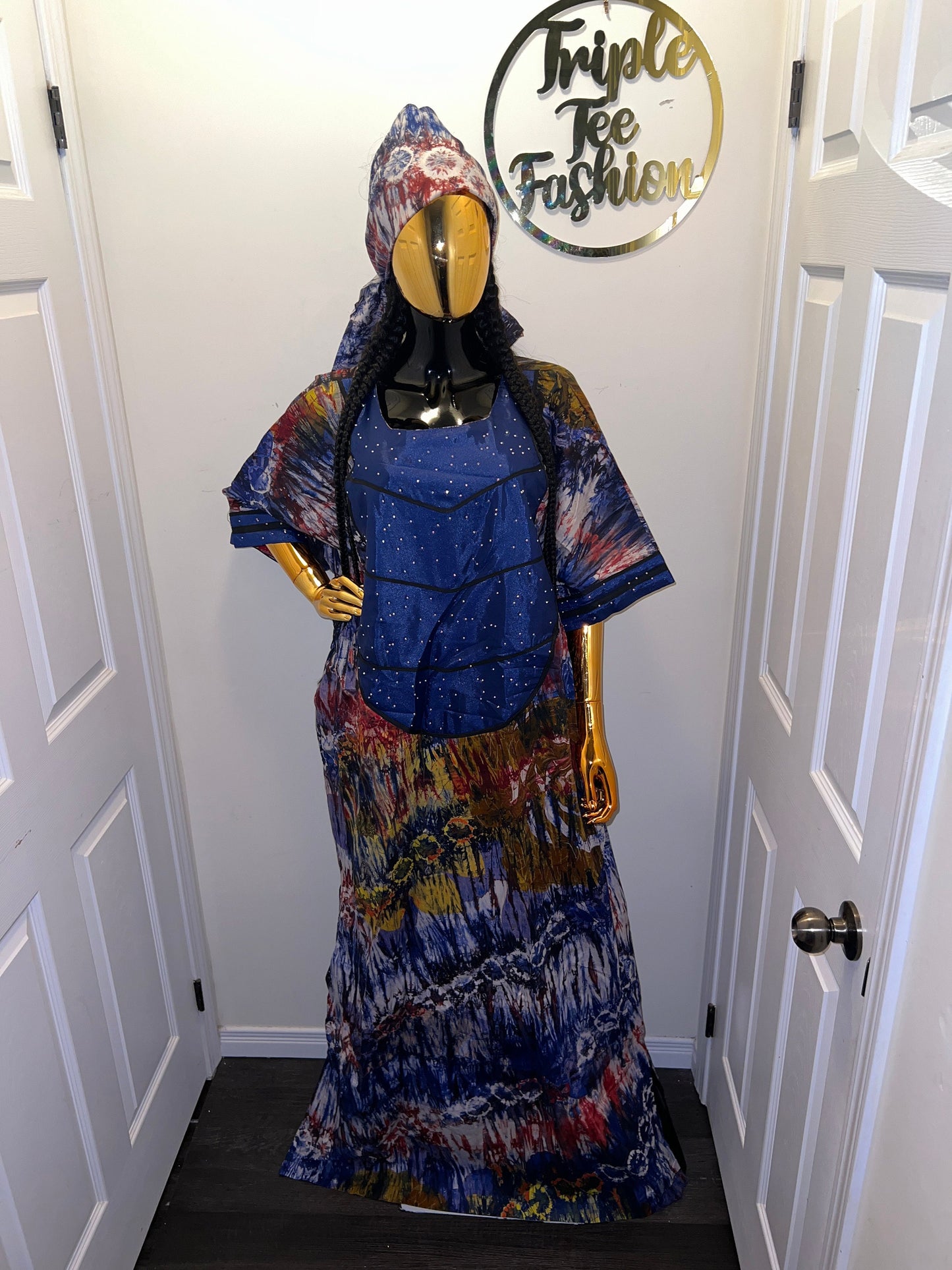 African Adire Brocade dress| danshiki |Handmade Kaftan| African print dress | Nigerian made | Adire Tie and Dye| Rich Aunty Vibes| Ankara