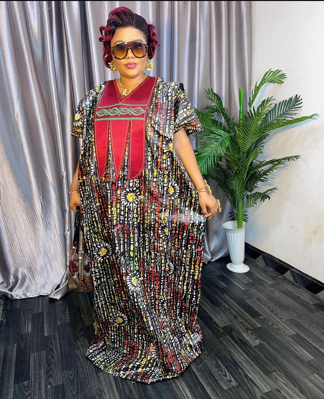 African Ankara dress| danshiki | Kaftan| Jalabiya| Rich aunty | Nigerian dress| Party dress| One size fits all| Adire boubou| Rich Aunty