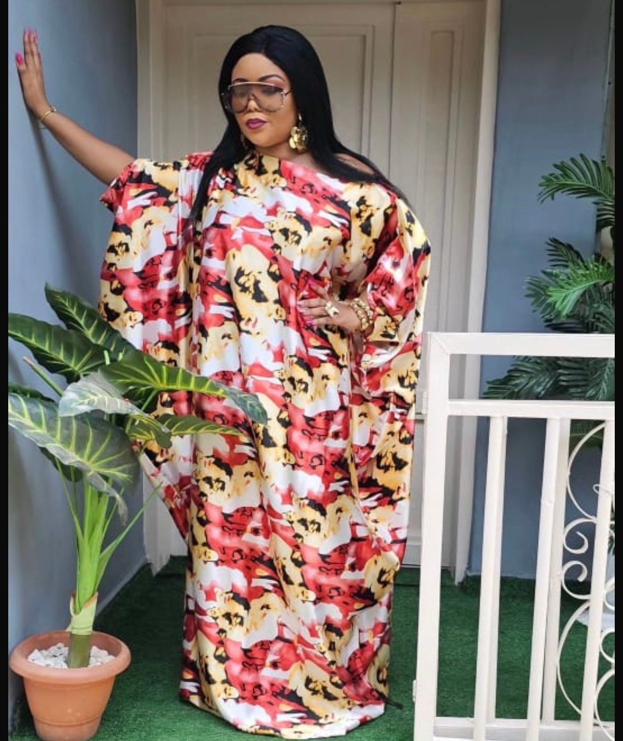 African boubou dress| Summer Chiffon Kaftan|Adire silk | danshiki | | Jalabiya| Rich aunty | Nigerian dress| Party dress| One size fits all