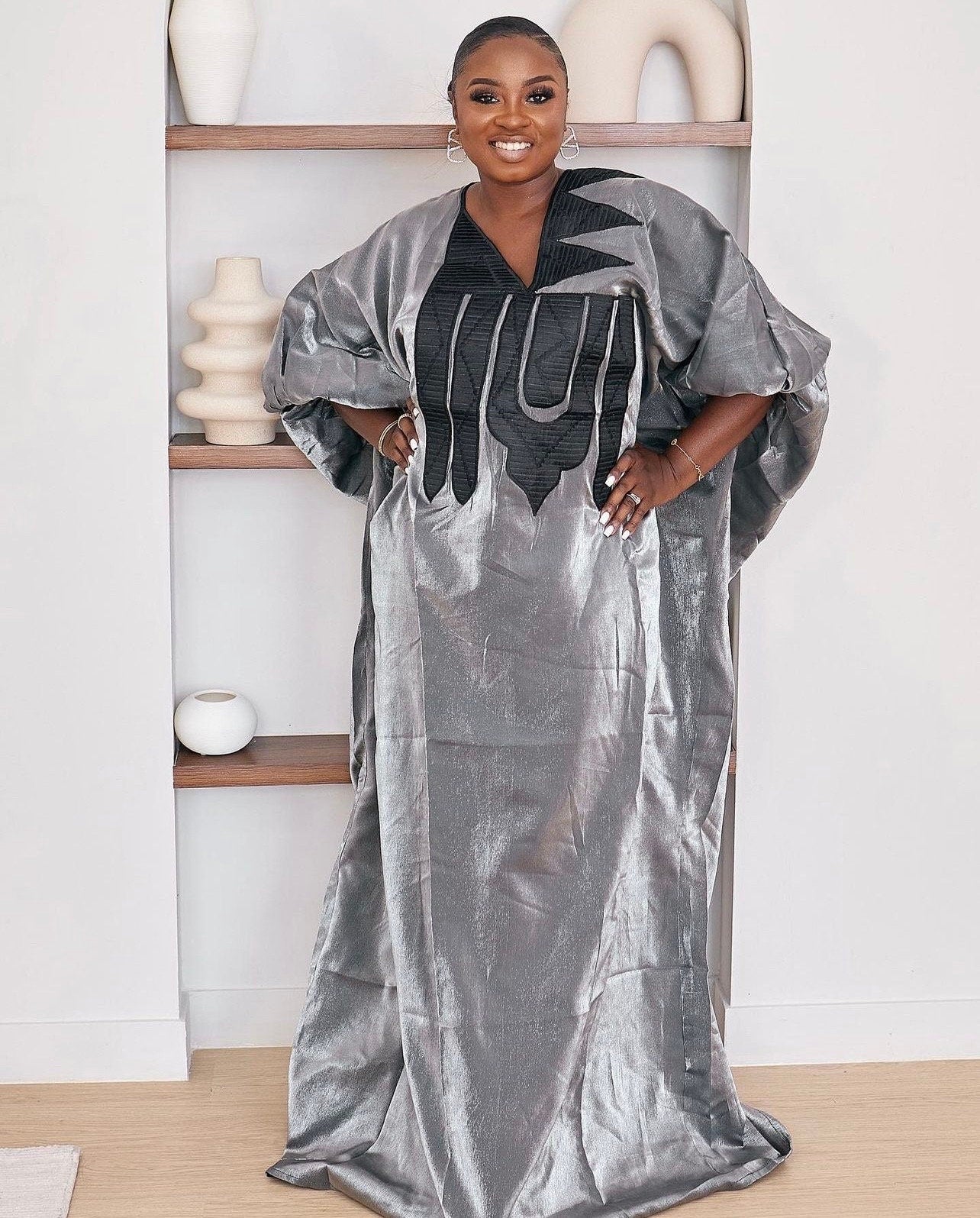 African Embroidery Liquid Mikado boubou | Mikado | long danshiki | Kaftan| Modest Dress | Rich aunty | Nigerian dress| Party dress