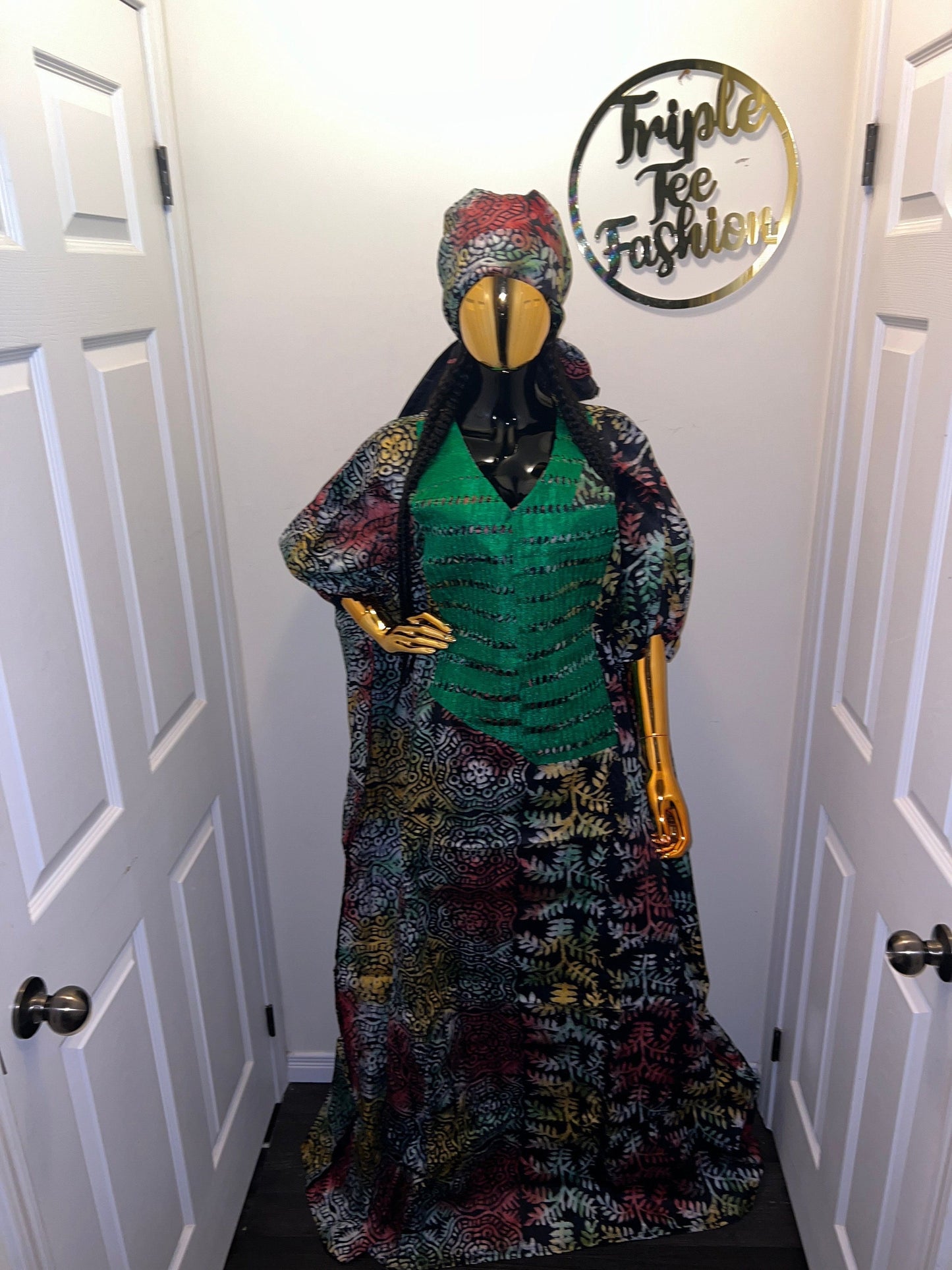 African Adire Batik Boubou dress |Inner belt bubu Kaftan| Handmade African print dress | Nigerian made | Tie and Dye | Rich aunty| Ankara