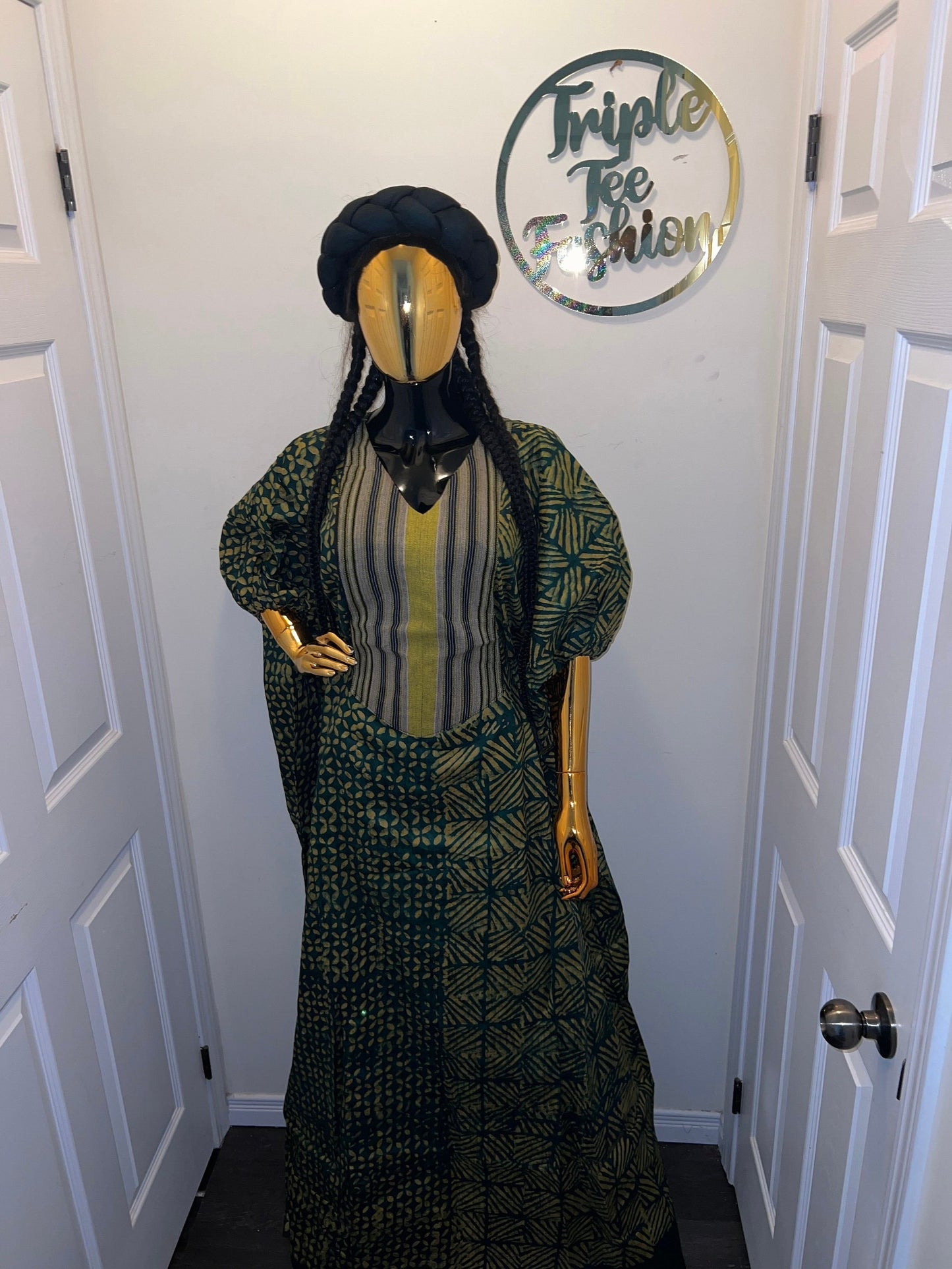 African Adire Batik Boubou dress |Inner belt bubu Kaftan| Handmade African print dress | Nigerian made | Tie and Dye | Rich aunty| Ankara