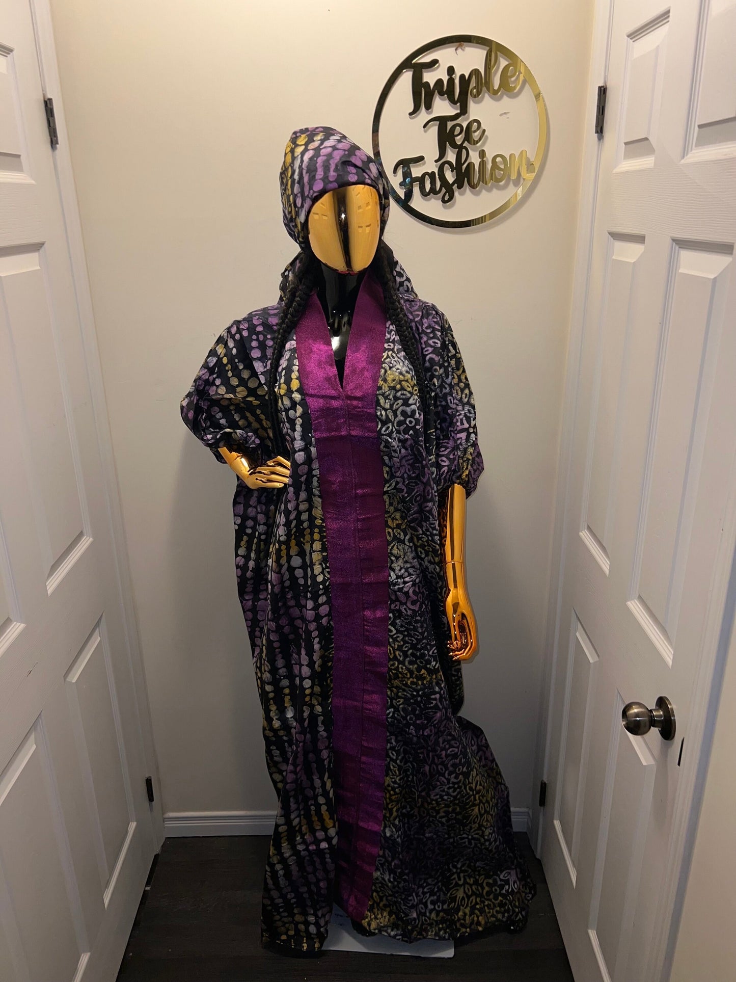 African Adire Batik Boubou dress |Inner belt bubu Kaftan| Handmade African print dress | Nigerian made | Tie and Dye | Rich aunty| Ankara