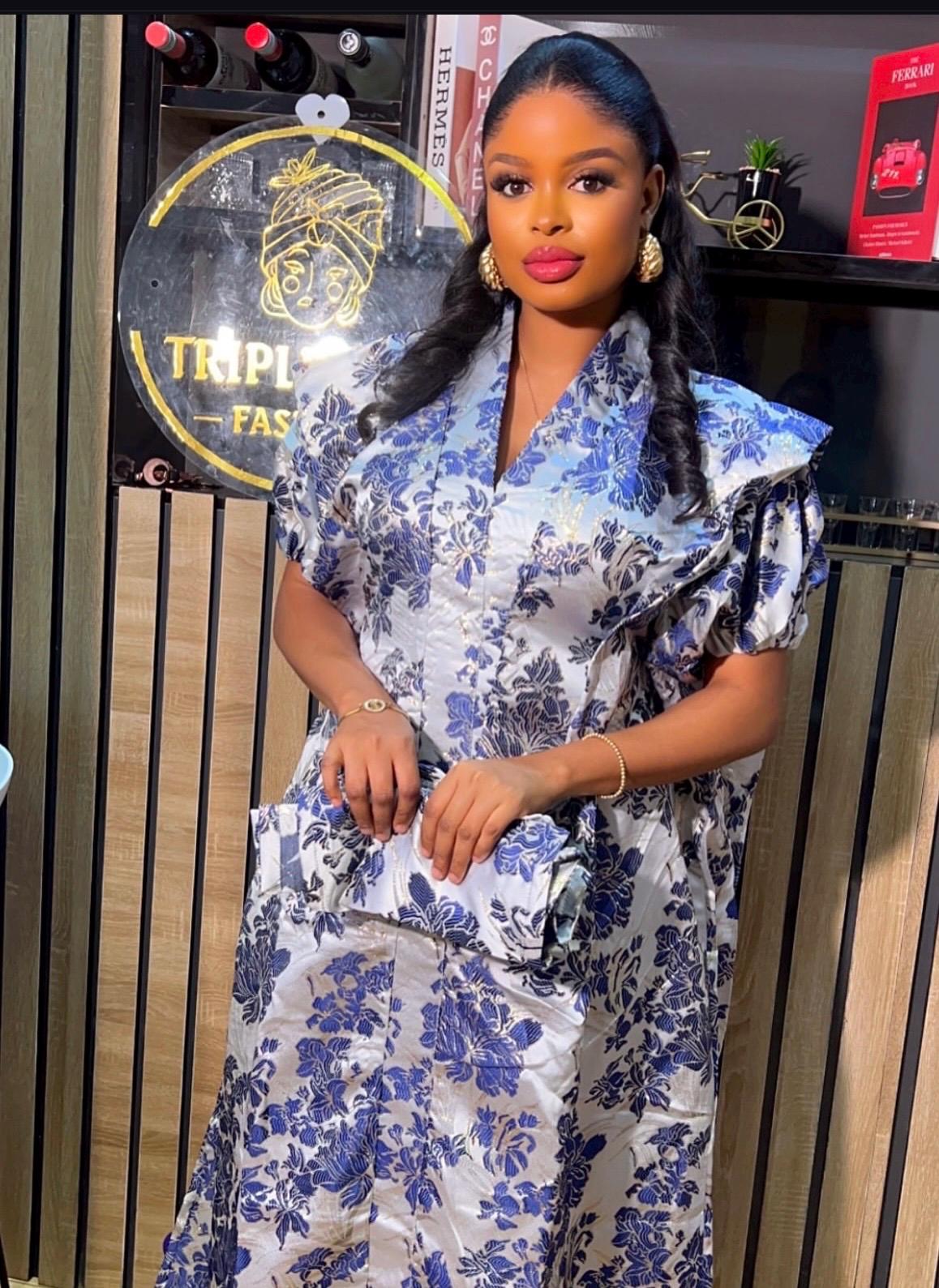 African dress| danshiki | Kaftan| Jalabiya| Rich aunty | Nigerian dress| Party dress| One size fits all| European brocade boubou| Rich Aunty
