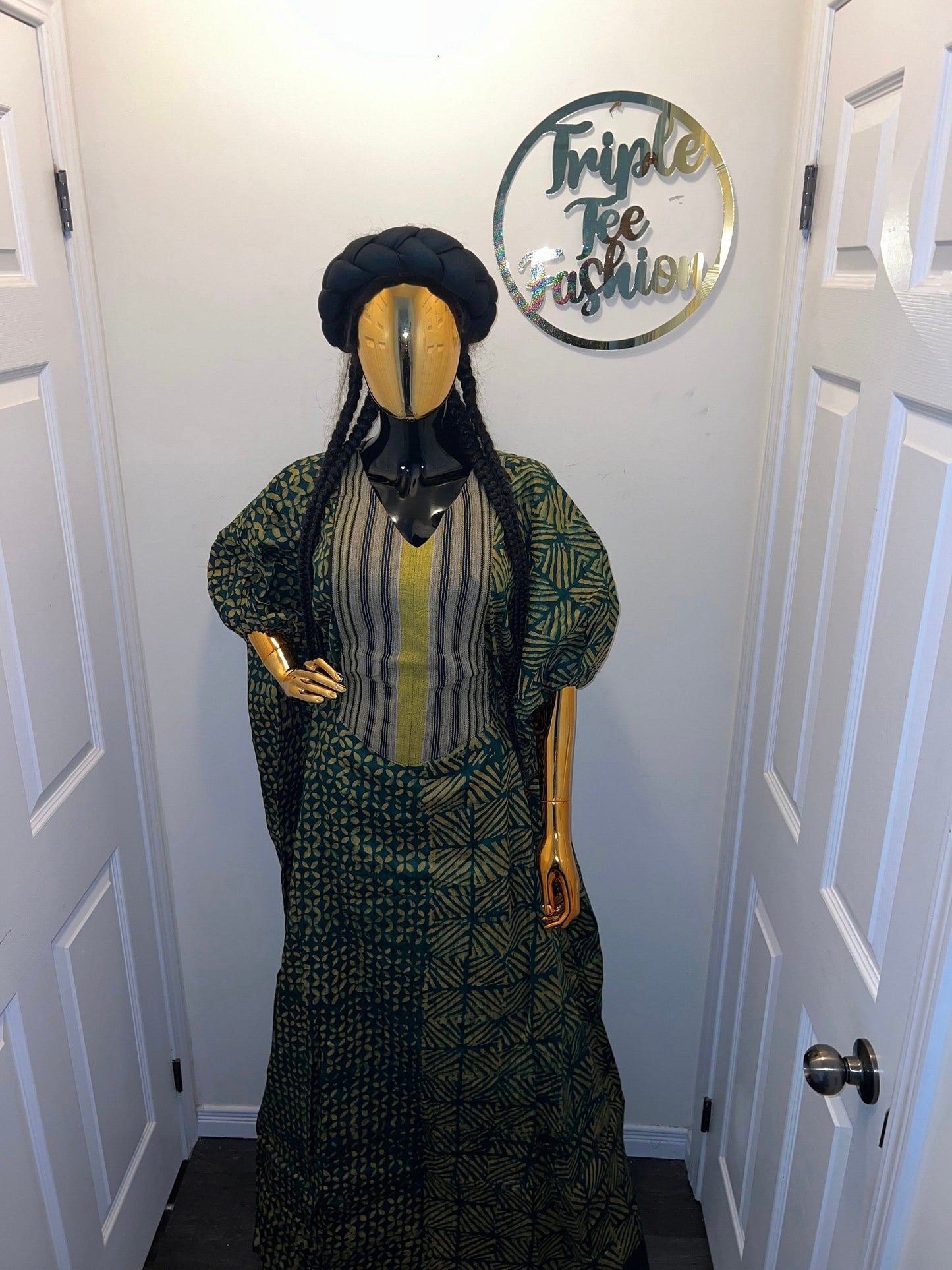 African Adire Batik Boubou dress |Inner belt bubu Kaftan| Handmade African print dress | Nigerian made | Tie and Dye | Rich aunty| Ankara