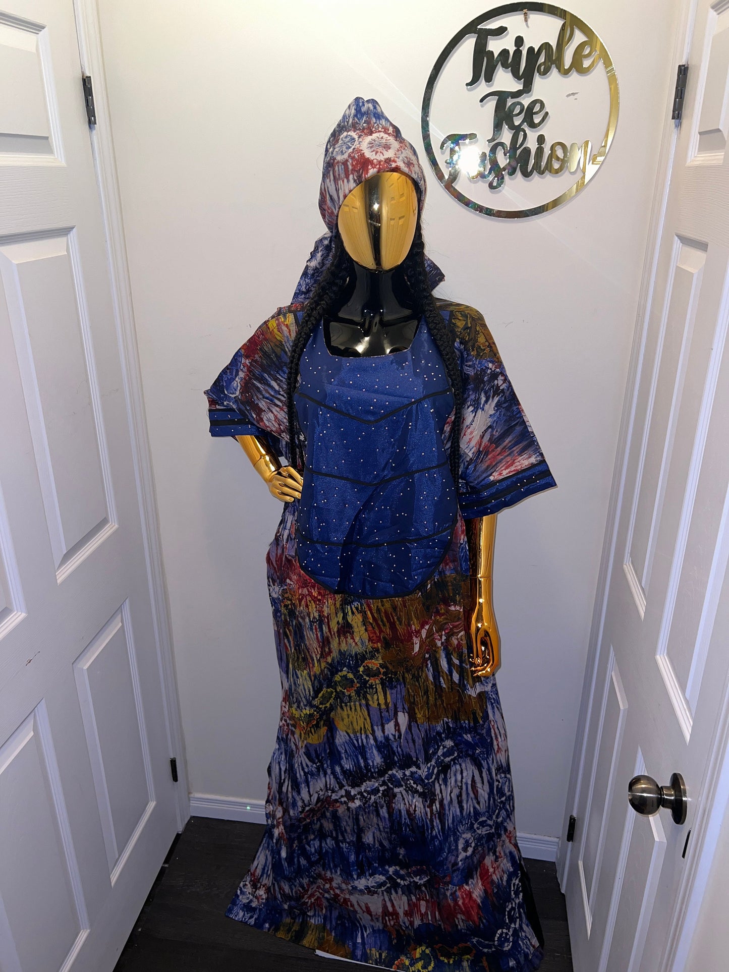 African Adire Brocade dress| danshiki |Handmade Kaftan| African print dress | Nigerian made | Adire Tie and Dye| Rich Aunty Vibes| Ankara