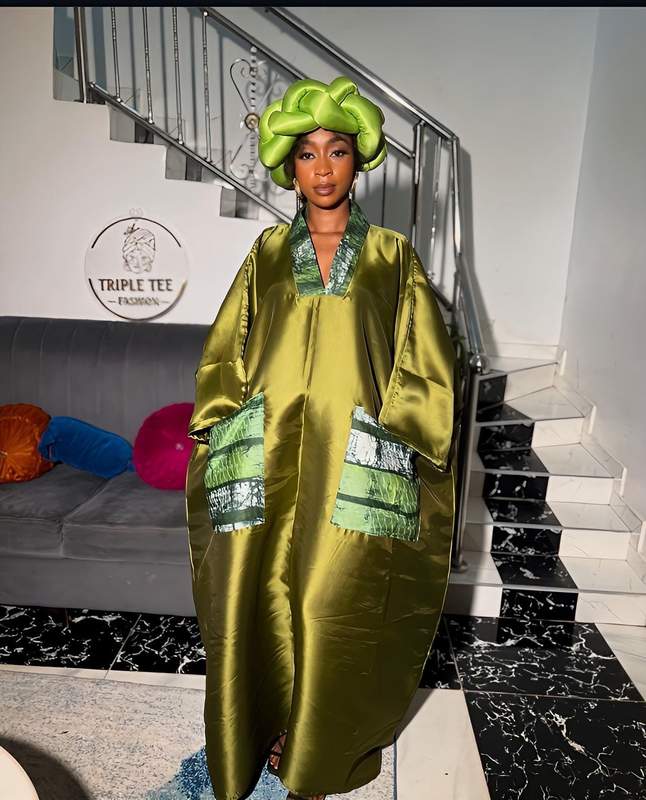 African Mikado Adire Boubou| danshiki | Kaftan| Jalabiya| Rich aunty | Nigerian dress| One size fits all| Mikado Brocade boubou| Brocade