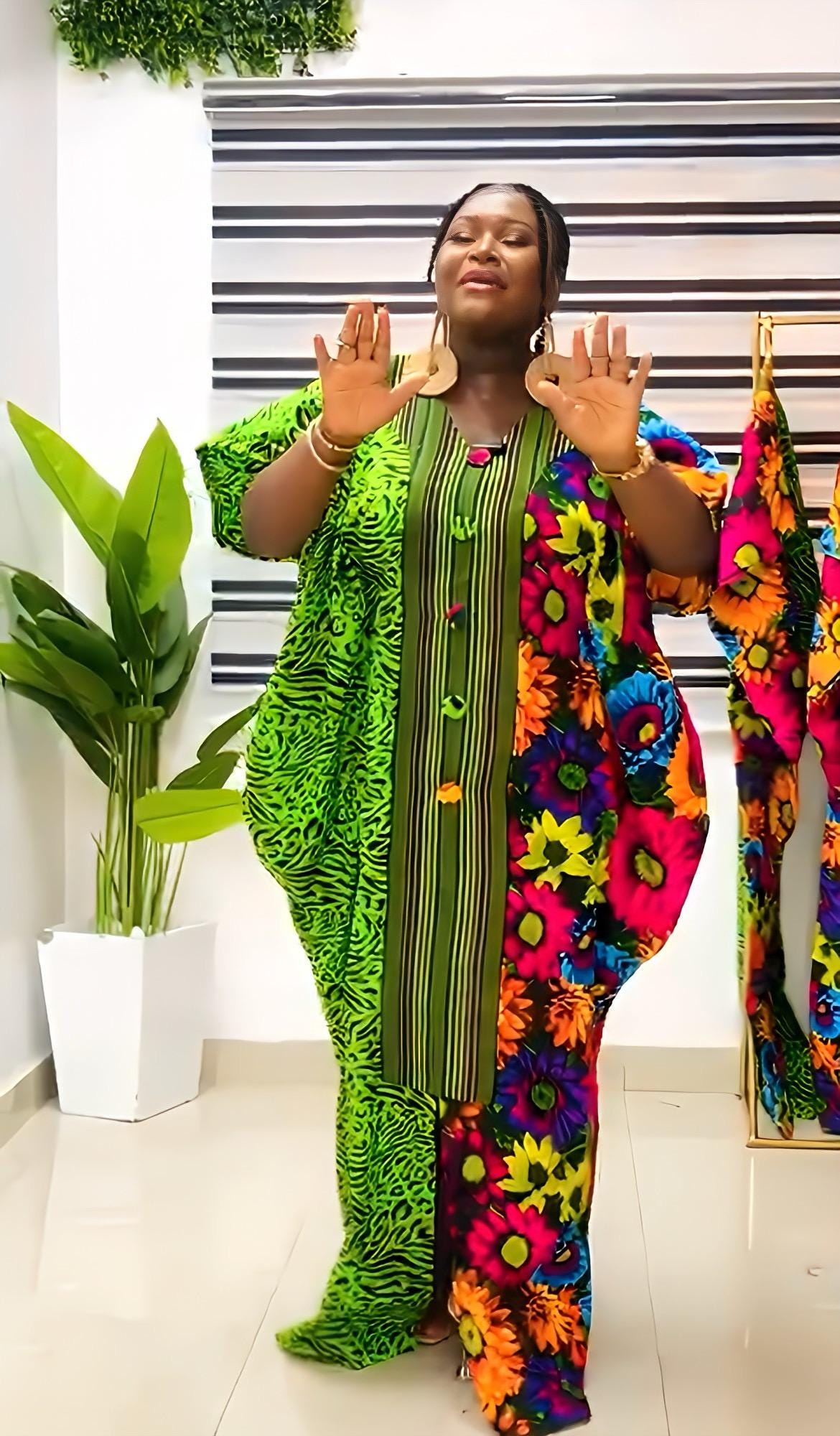 African dress| Adire| long danshiki | Kaftan| Jalabiya| Rich aunty | Nigerian made dress| Party dress| One size fits all| plus size bubu