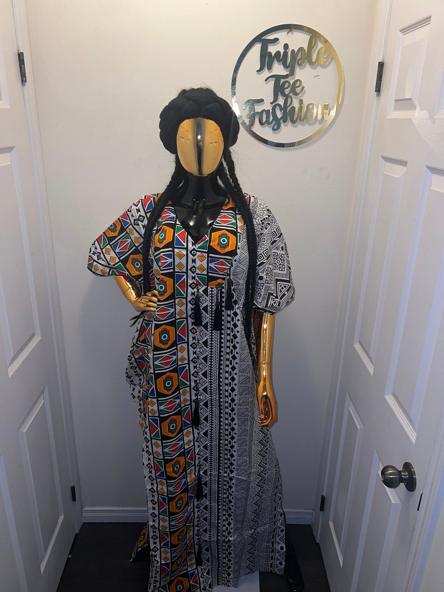 African Ankara Boubou dress| Kaftan| Handmade African print dress | Nigerian made | Tie and Dye | Boubou| Rich aunty| Bubu