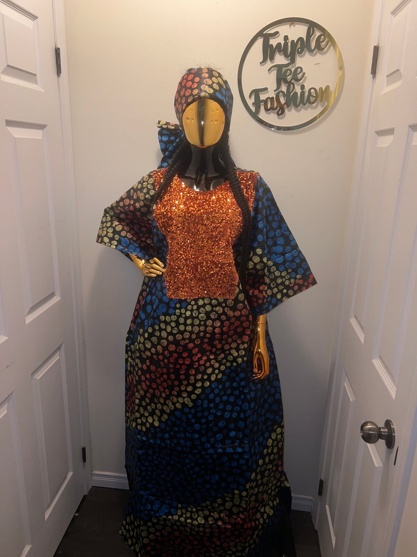 African Kampala dress| long danshiki | Kaftan| Jalabiya| African wear | Nigerian made dress| Ankara| One size fits all| plus size bubu