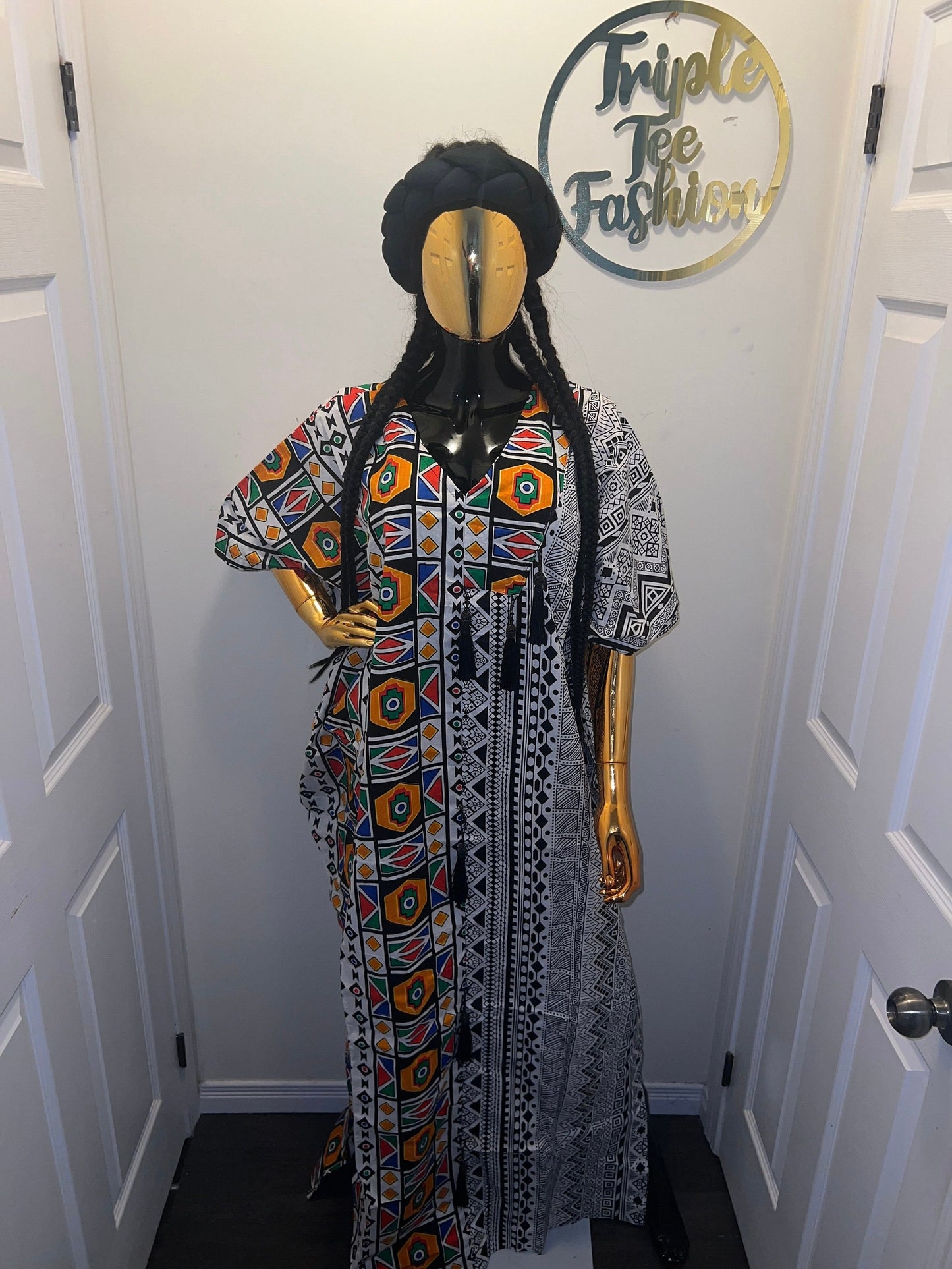 African Ankara Boubou dress| Kaftan| Handmade African print dress | Nigerian made | Tie and Dye | Boubou| Rich aunty| Bubu
