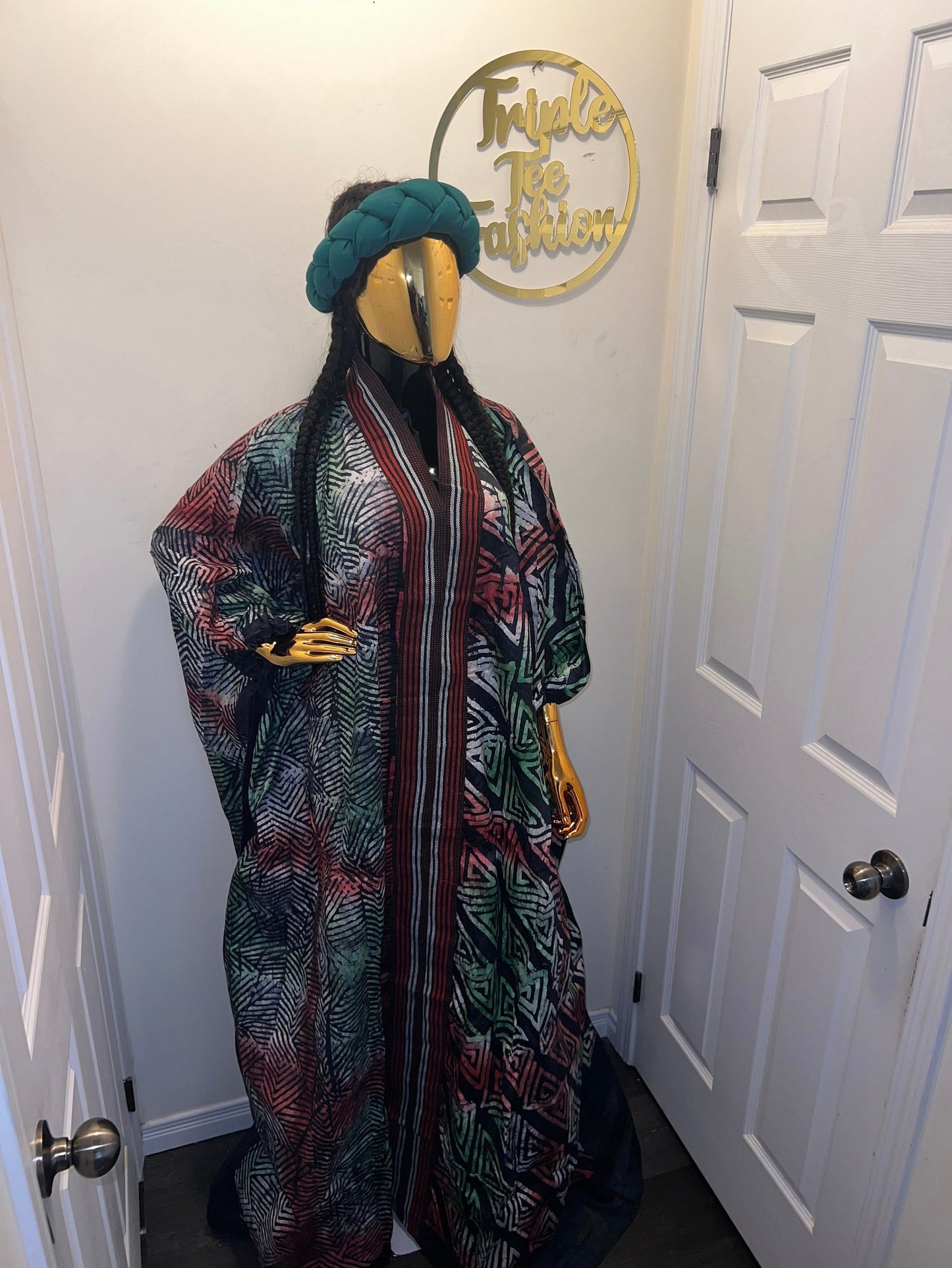 African Adire Batik Boubou dress |Inner belt bubu Kaftan| Handmade African print dress | Nigerian made | Tie and Dye | Rich aunty| Ankara