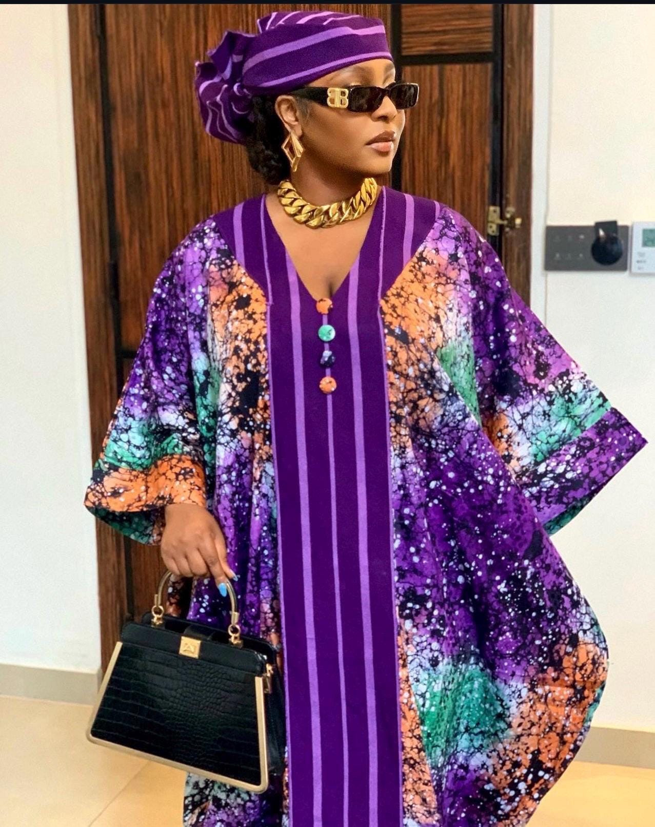 African Adire Batik Boubou dress |Inner belt bubu Kaftan| Handmade African print dress | Nigerian made | Tie and Dye | Rich aunty| Ankara