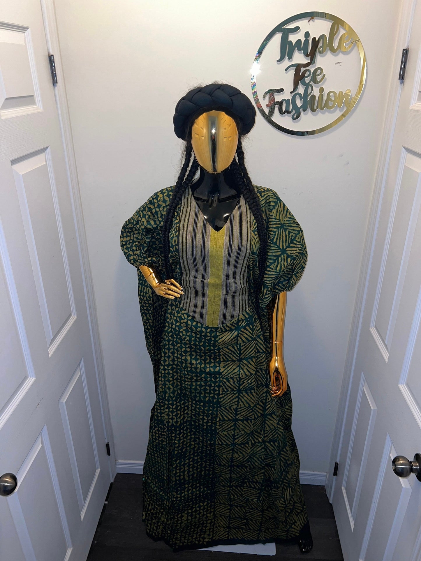 African Adire Batik Boubou dress |Inner belt bubu Kaftan| Handmade African print dress | Nigerian made | Tie and Dye | Rich aunty| Ankara
