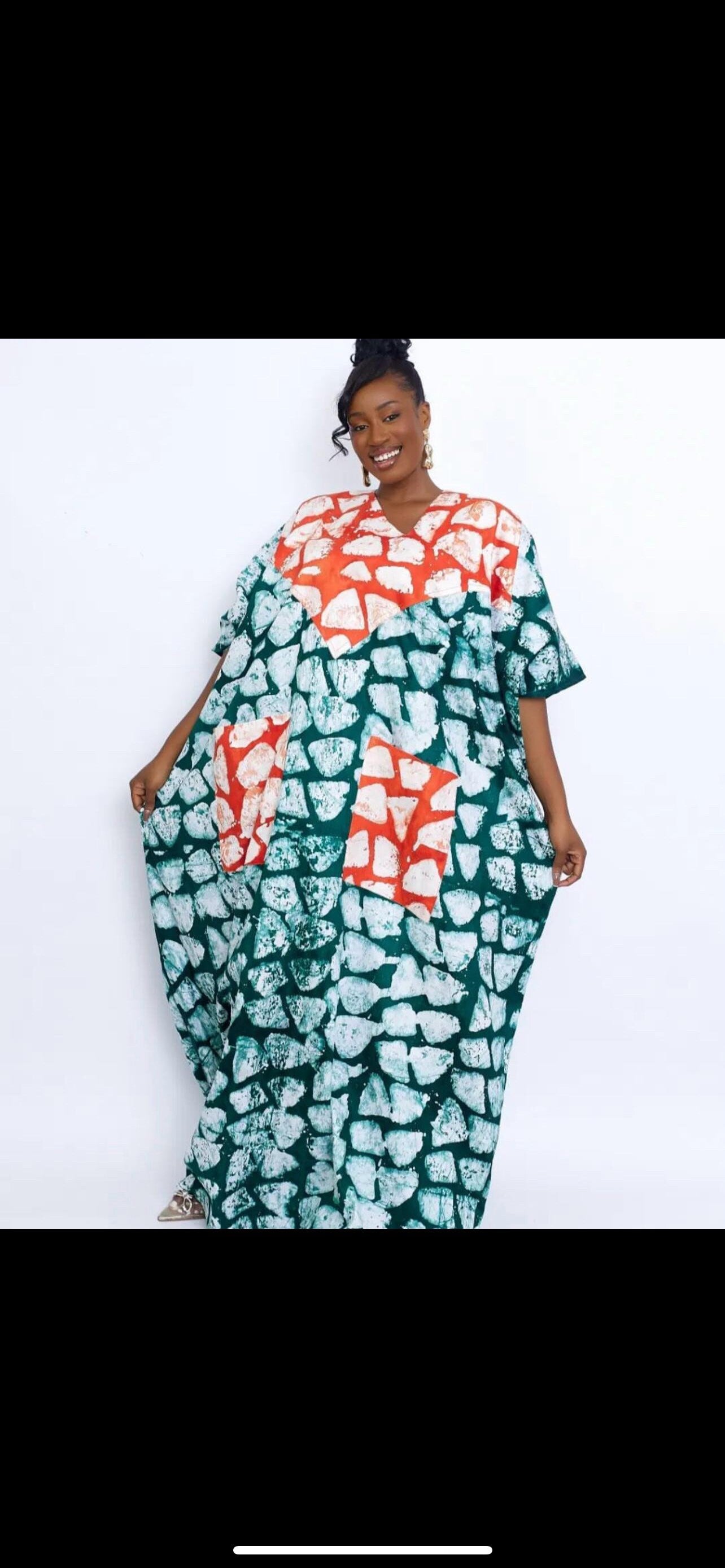 African Adire Batik dress| danshiki | Kaftan| Handmade African print dress | Nigerian made | Tie and Dye | Boubou| Rich aunty| Ankara