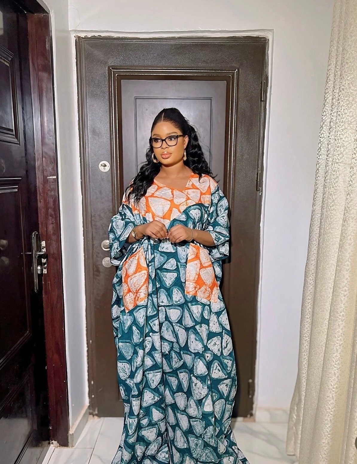 African Adire Batik dress| danshiki | Kaftan| Handmade African print dress | Nigerian made | Tie and Dye | Boubou| Rich aunty| Ankara