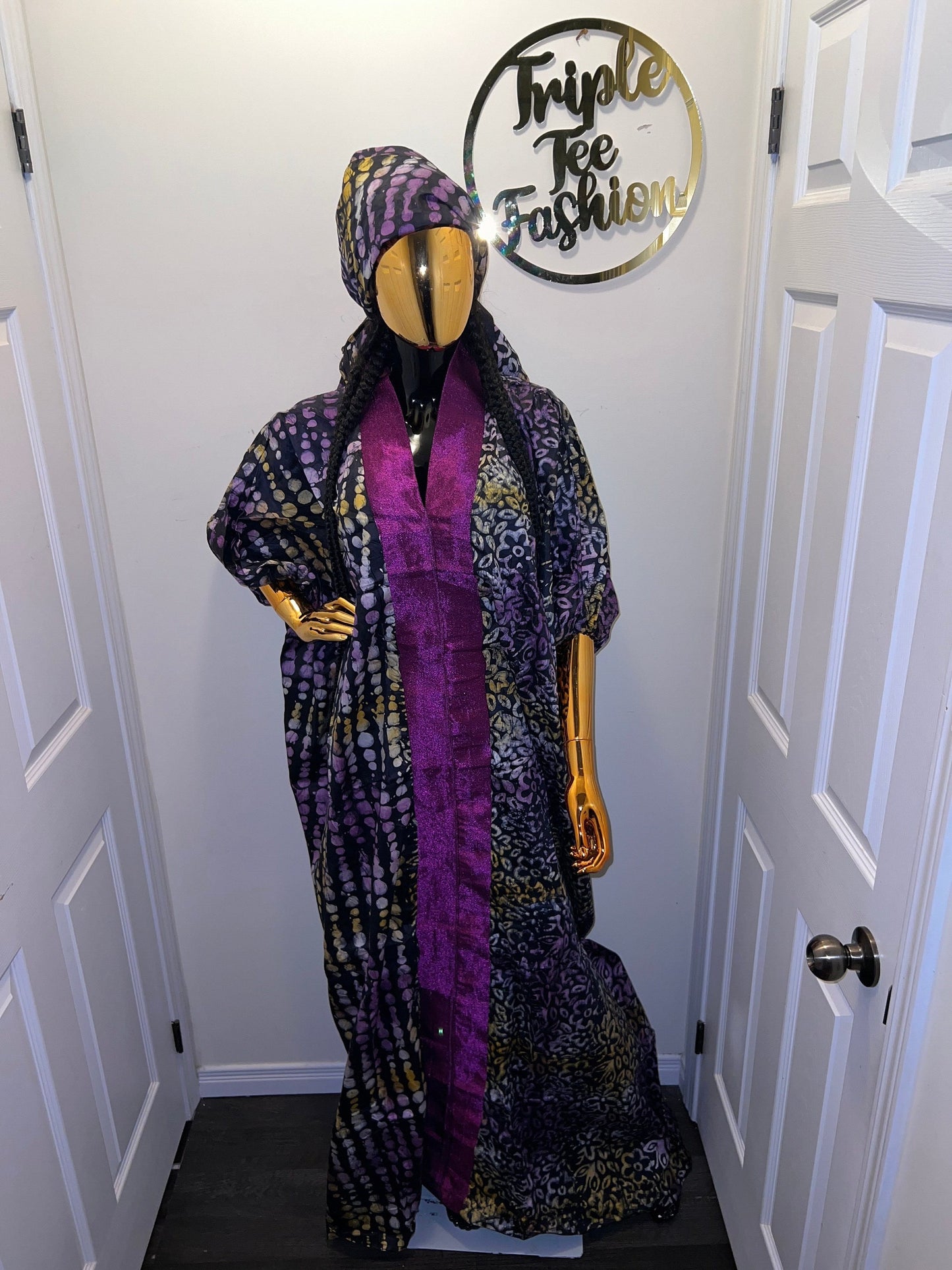 African Adire Batik Boubou dress |Inner belt bubu Kaftan| Handmade African print dress | Nigerian made | Tie and Dye | Rich aunty| Ankara