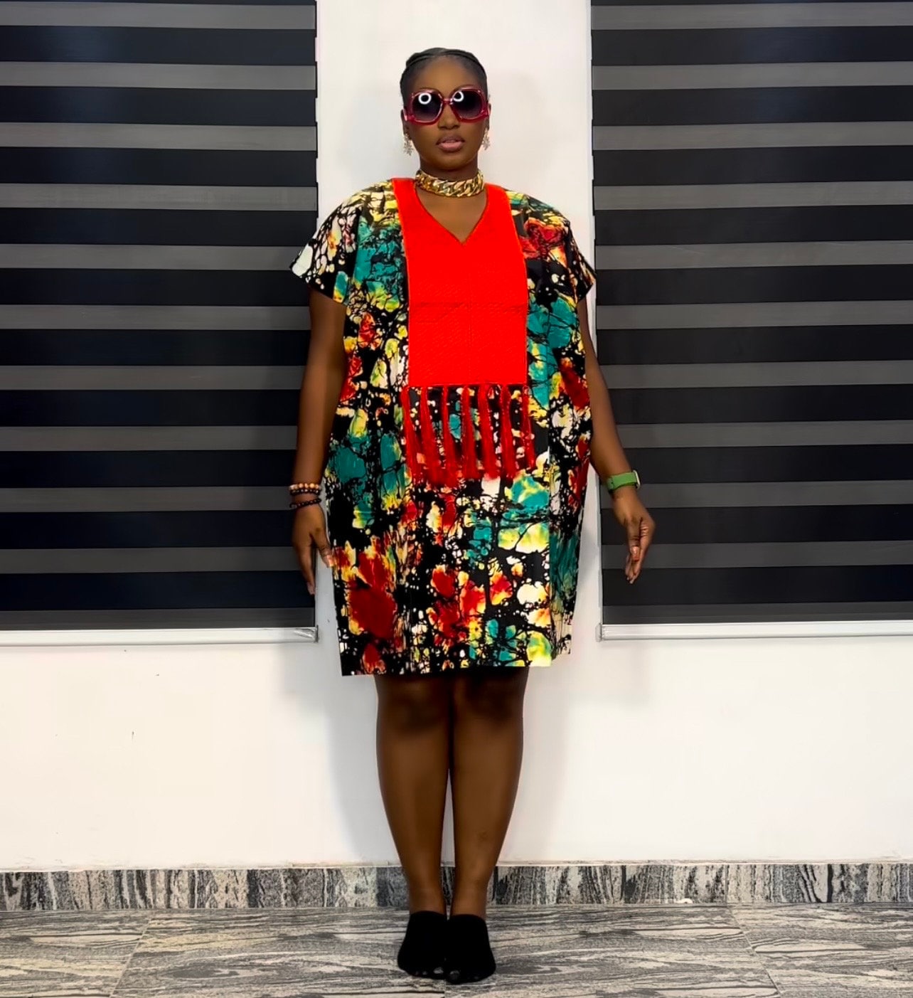 African Ankara dress| Short danshiki | Kaftan| African wear | Nigerian made | Party dress| Embroidery | Rich aunty vibesBlack History