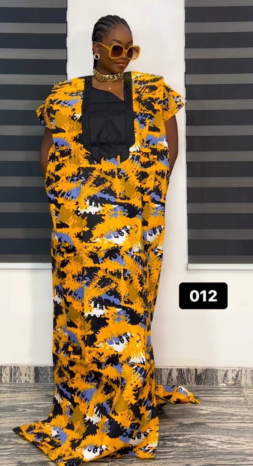 African Ankara dress| danshiki | Kaftan| African print dress | Nigerian made | Wedding Party dress| Embroidery| Rich aunty vibe