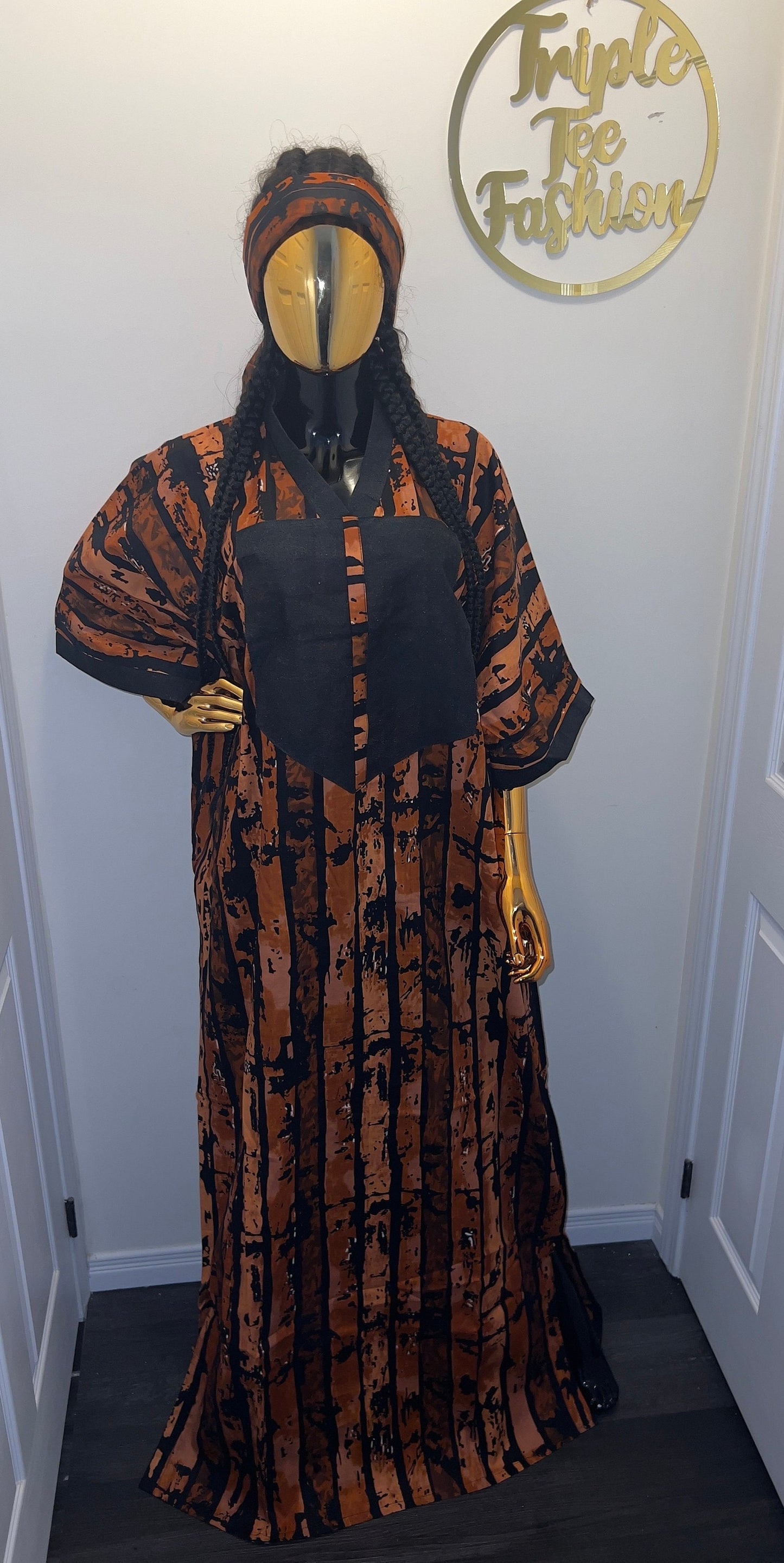 Ankara Kaftan Dress: Long African Bubu Gown, Plus Size