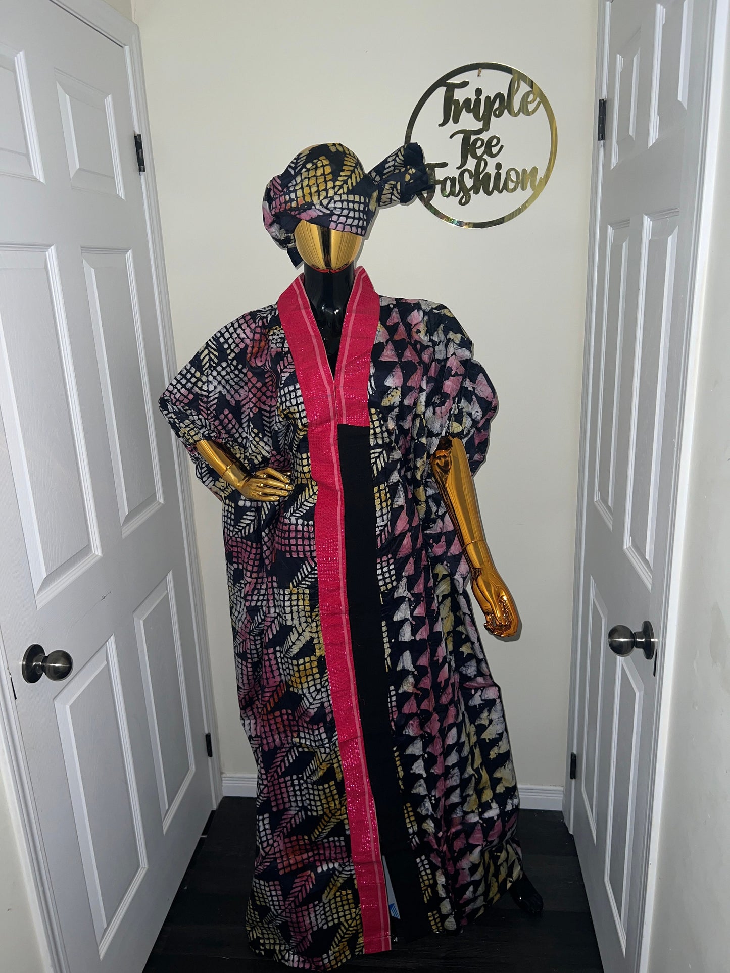 Handmade Adire Boubou Dress | Nigerian Tie Dye Kaftan