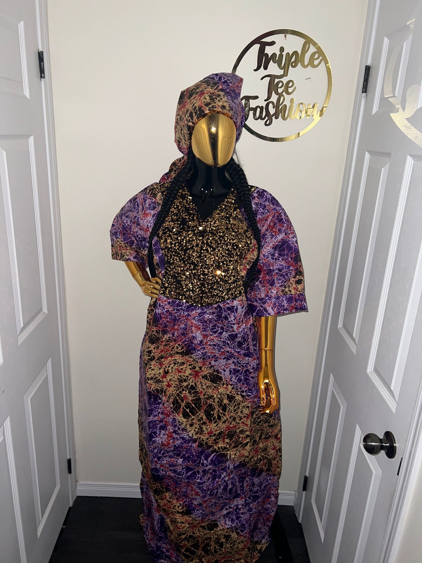 African Adire Kampala Boubou Kaftan|Ankara African print dress | Nigerian made | Wedding Party dress| Rich Aunty| Kampala