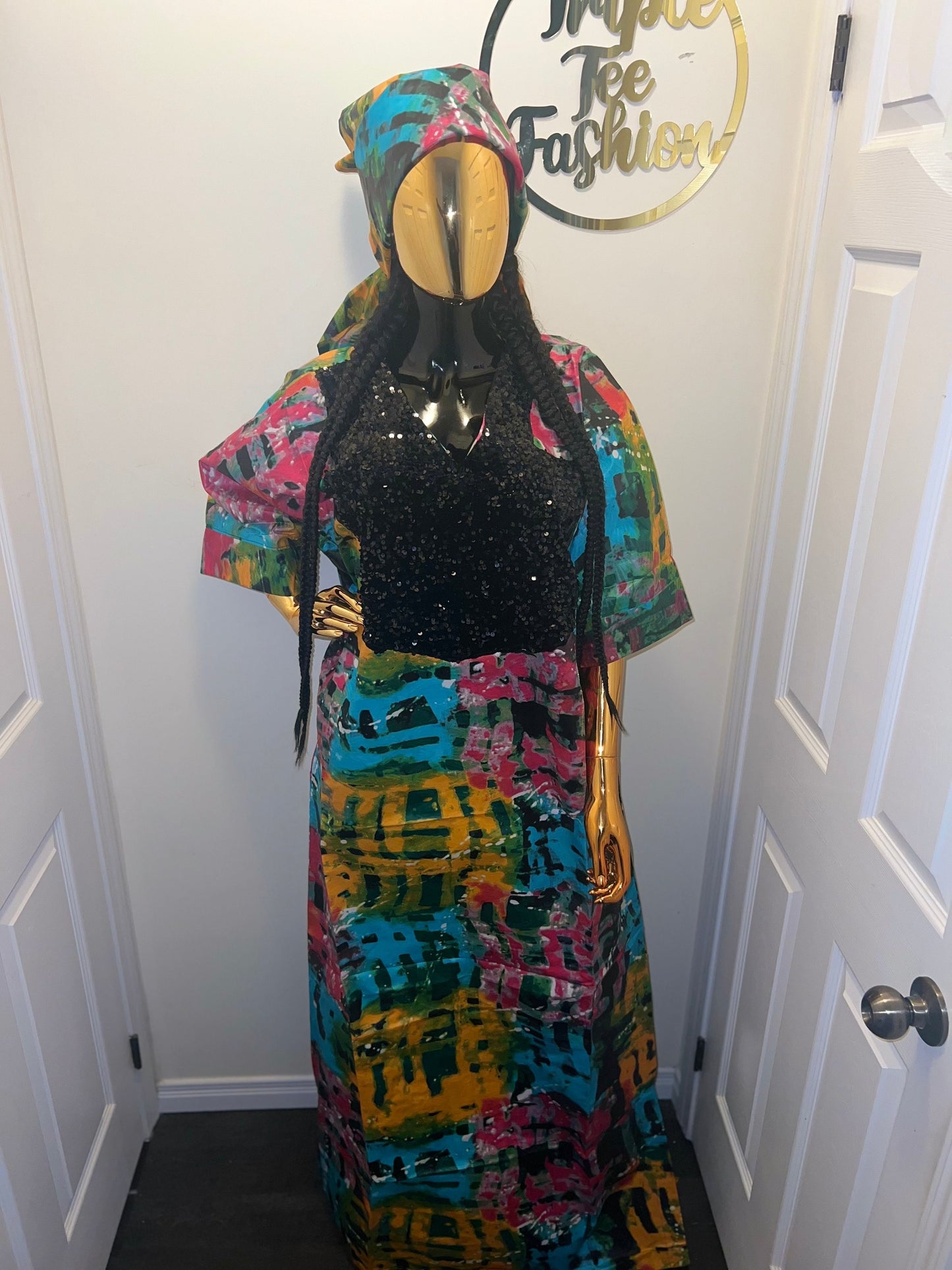 African dress| Adire| long danshiki | Kaftan| Jalabiya| Rich aunty | Nigerian made dress| Party dress| One size fits all| Kampala bubu