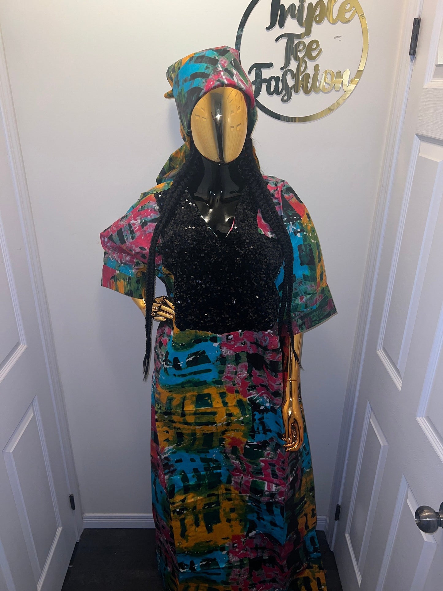 African dress| Adire| long danshiki | Kaftan| Jalabiya| Rich aunty | Nigerian made dress| Party dress| One size fits all| Kampala bubu