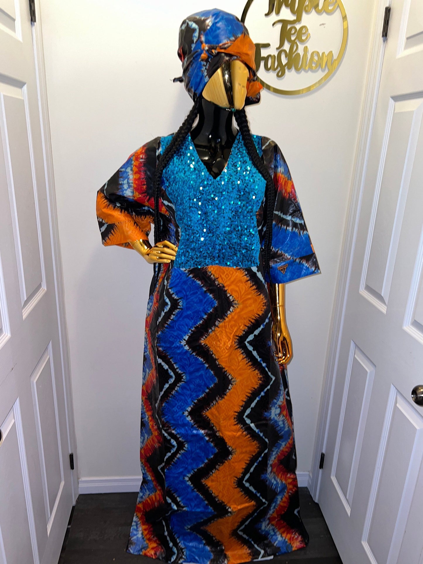 African Adire Kampala Boubou Kaftan|Ankara African print dress | Nigerian made | Wedding Party dress| Rich Aunty| Kampala