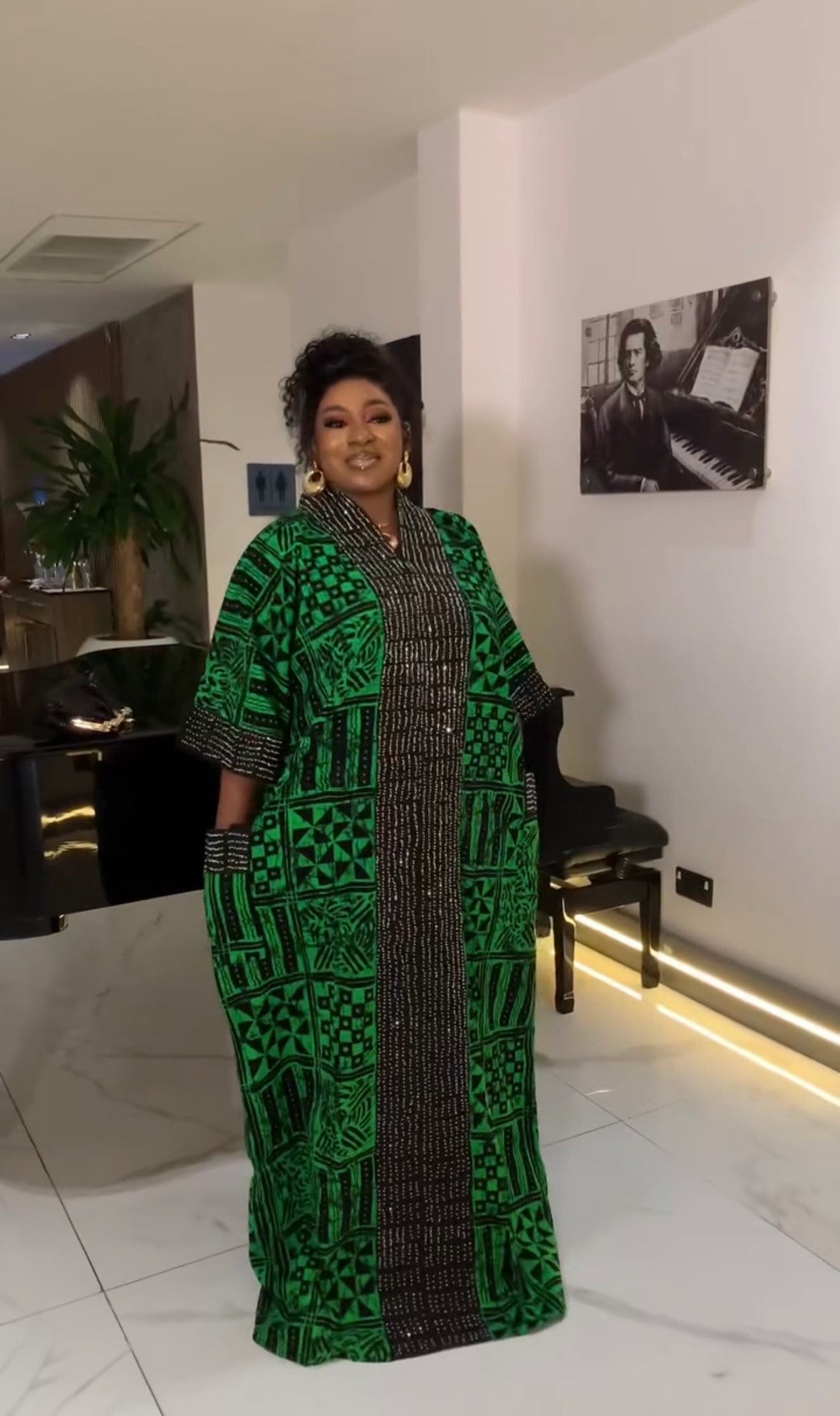 African Ankara Kaftan Dress | Stoned Cotton Boubou