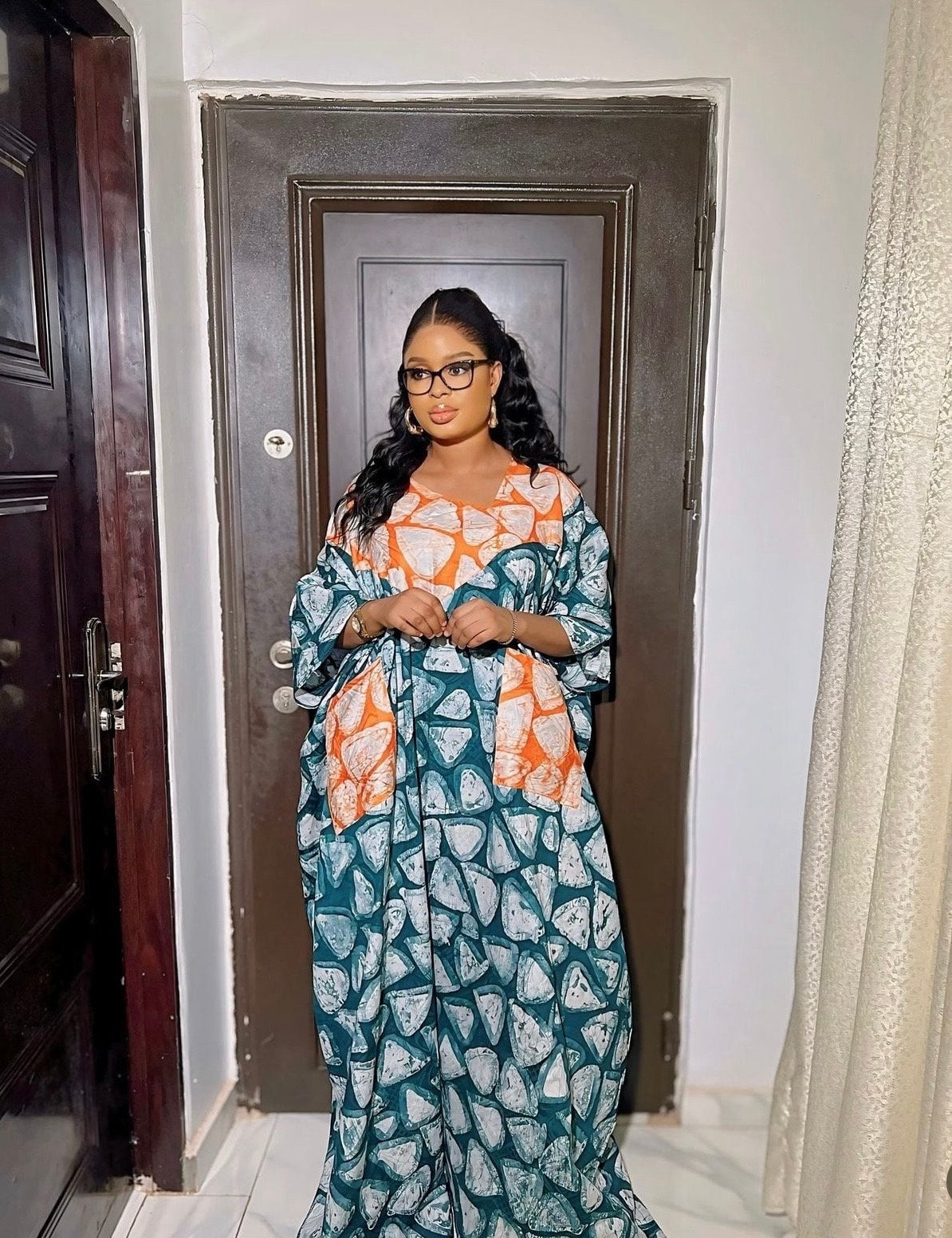 African Adire Batik dress| danshiki | Kaftan| Handmade African print dress | Nigerian made | Tie and Dye | Boubou| Rich aunty| Ankara