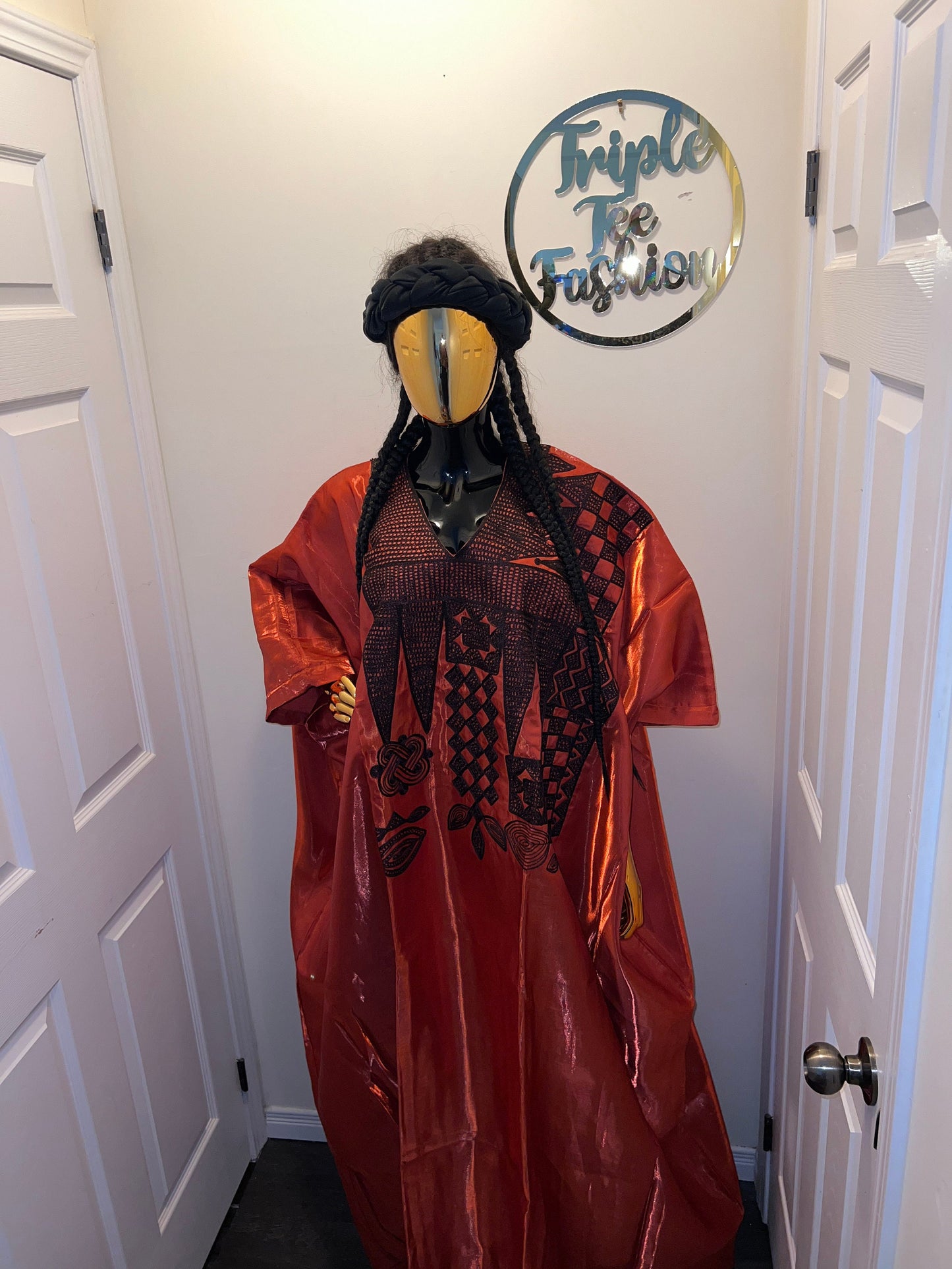 African Embroidery Mikado Kaftan | Nigerian Party Dress