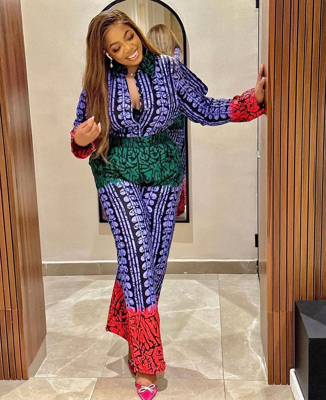 African Ankara dress and trouser | danshiki | Kaftan| African print dress | Nigerian made | Wedding Party dress| Boubou | Rich aunty vibes
