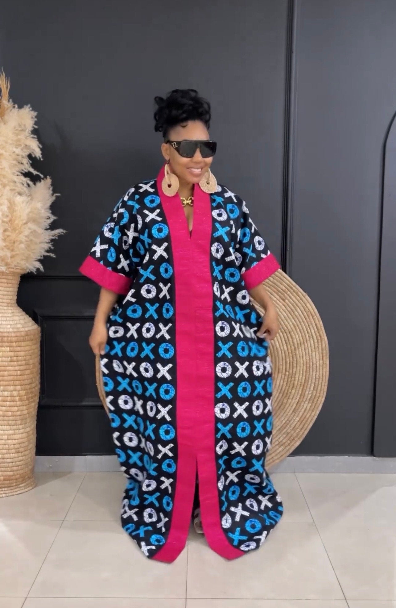 African Ankara Kaftan Dress | Handmade Cotton Boubou