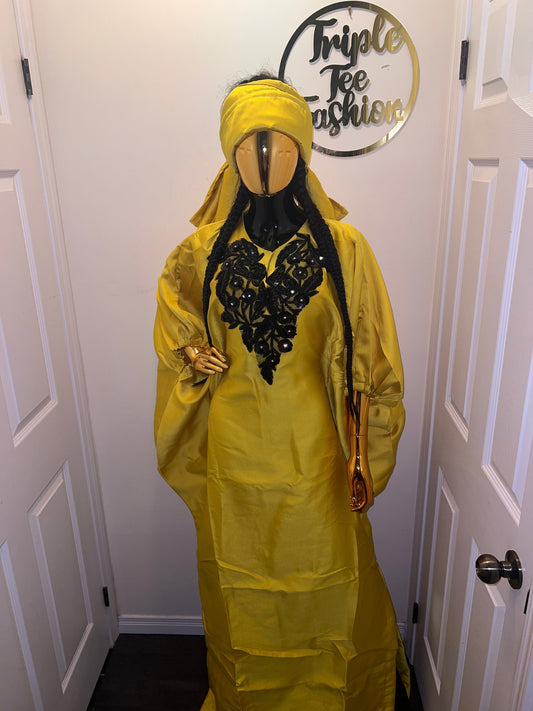 African mikado boubou| danshiki | Kaftan| Jalabiya| Rich aunty | Nigerian dress| Party dress| One size fits all| Mikado appliqué boubou