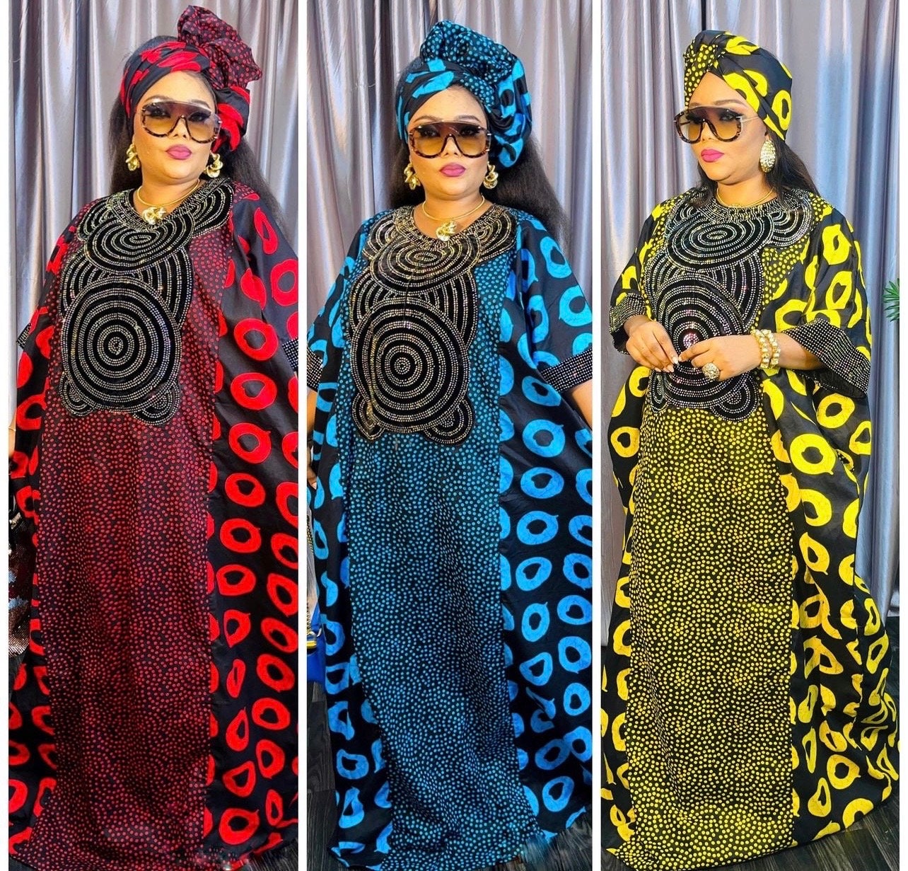 African Print Maxi Dress, Ankara Caftan, Plus Size Kaftan, Women's Summer Dress