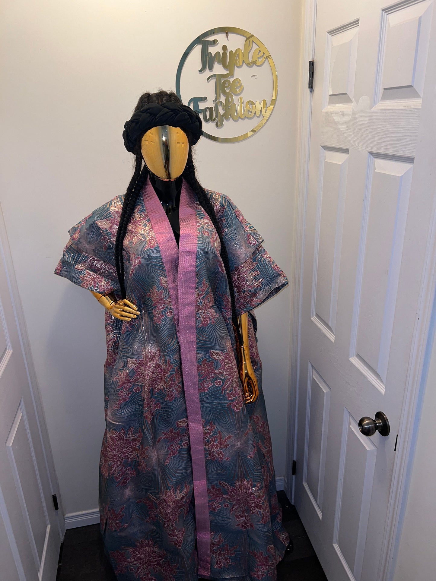 African 2 pieces brocade boubou| kimono and pants| Kaftan| Jalabiya| Rich aunty | Nigerian dress| European brocade