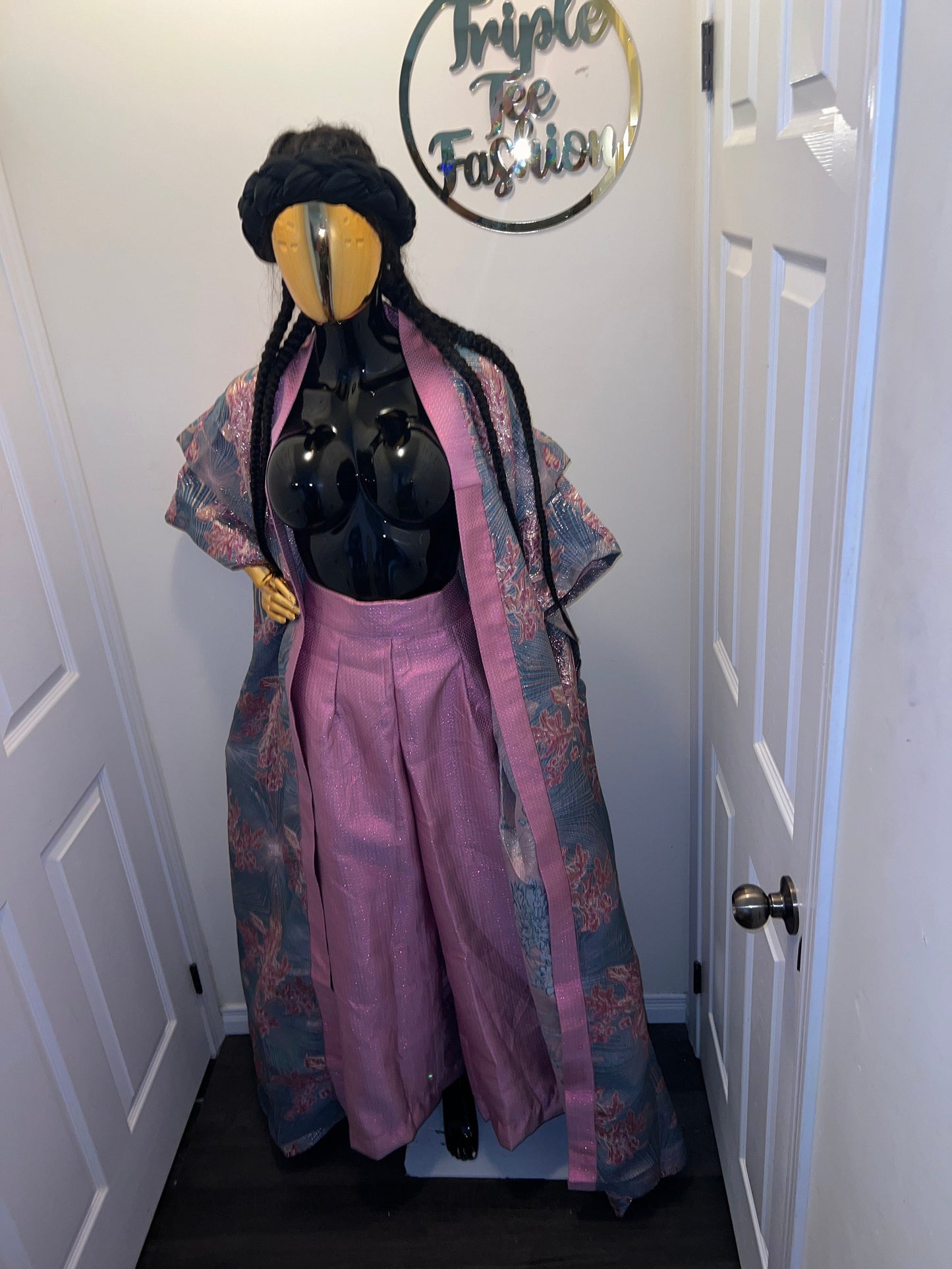 African 2 pieces brocade boubou| kimono and pants| Kaftan| Jalabiya| Rich aunty | Nigerian dress| European brocade