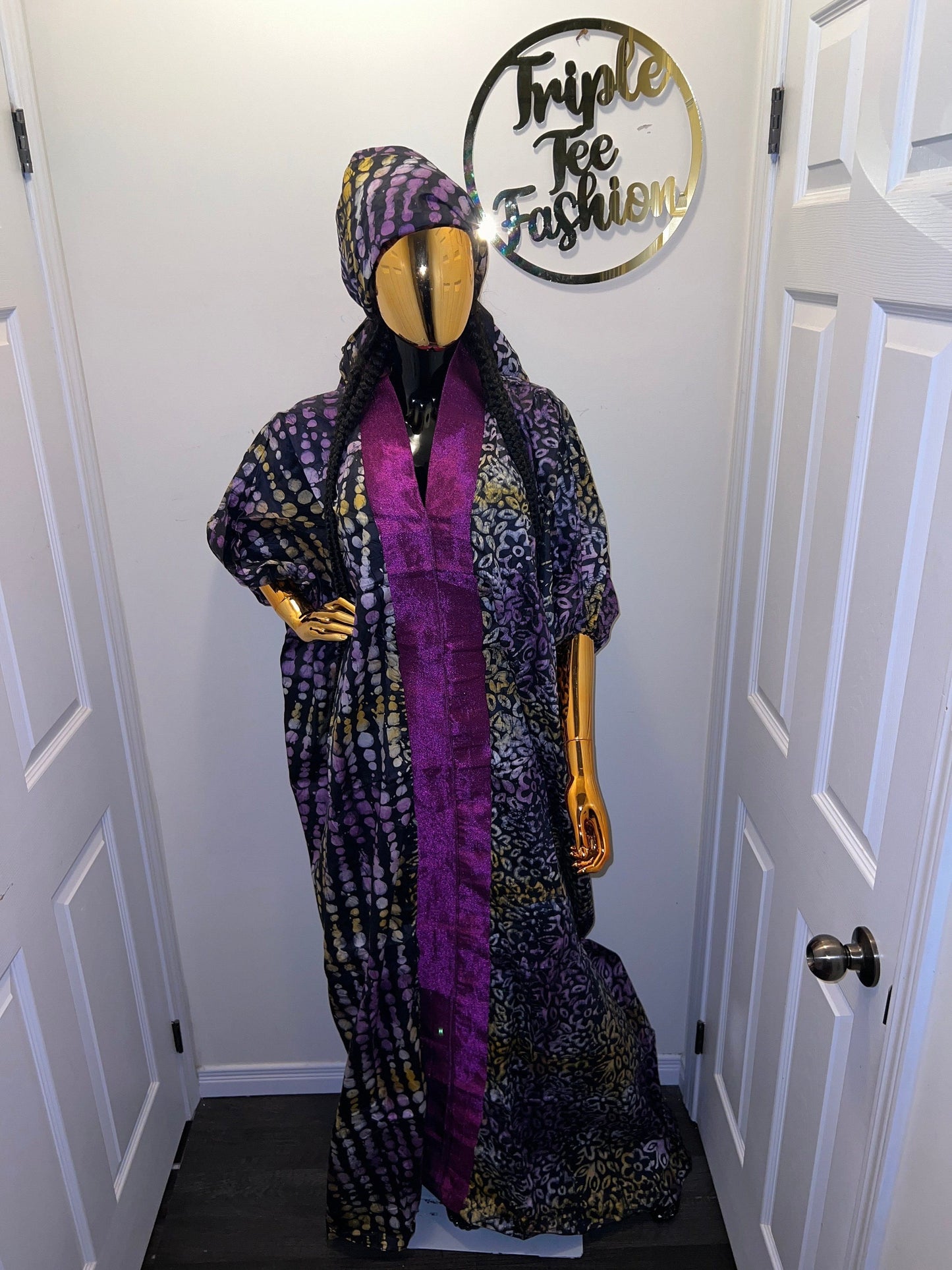 African Adire Batik Boubou dress |Inner belt bubu Kaftan| Handmade African print dress | Nigerian made | Tie and Dye | Rich aunty| Ankara