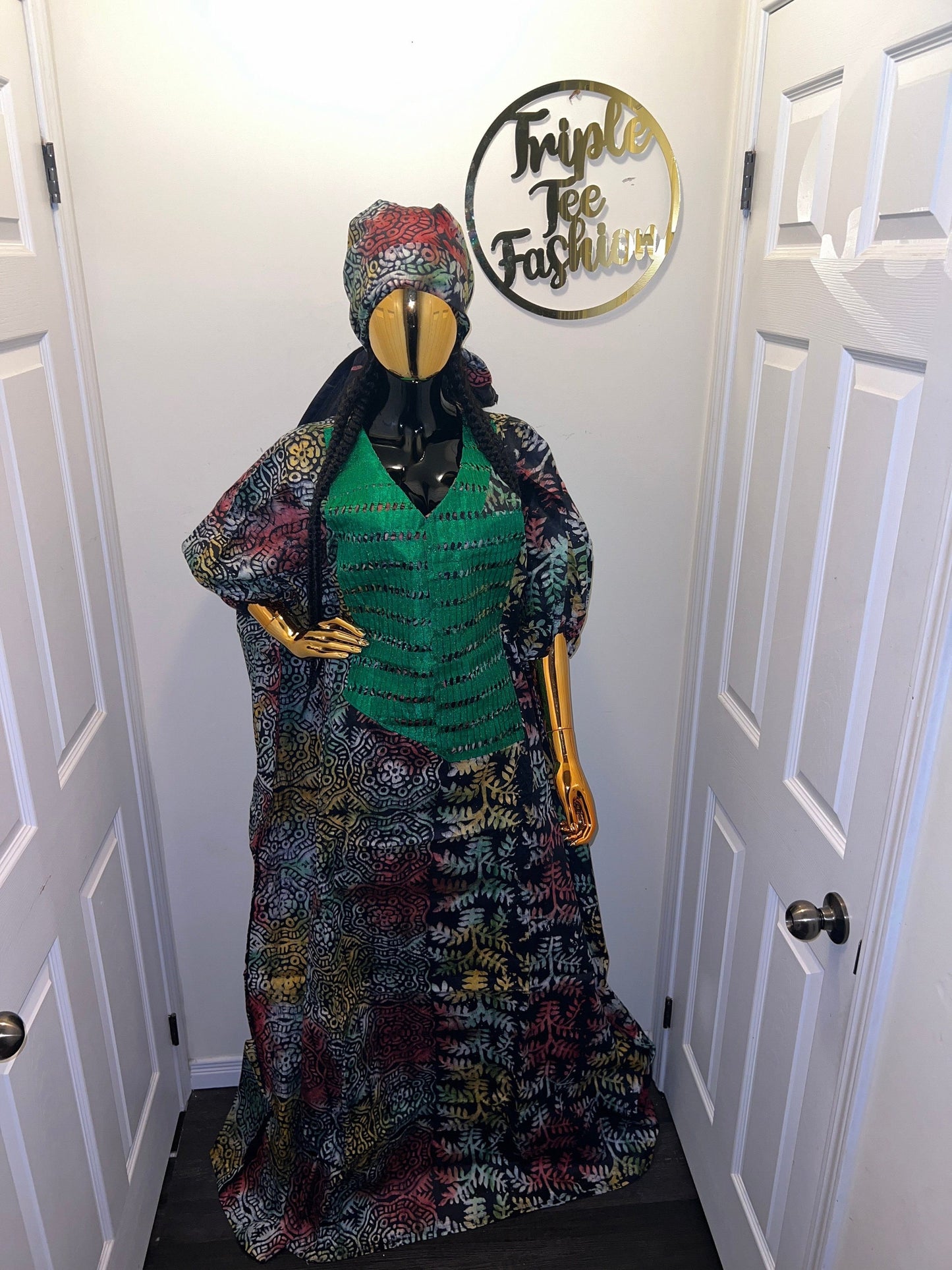 African Adire Batik Boubou dress |Inner belt bubu Kaftan| Handmade African print dress | Nigerian made | Tie and Dye | Rich aunty| Ankara