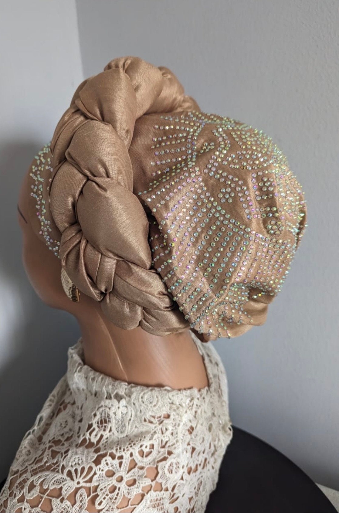 Luxury Duchess Silk Turban | Pre-tied Crystal Headtie