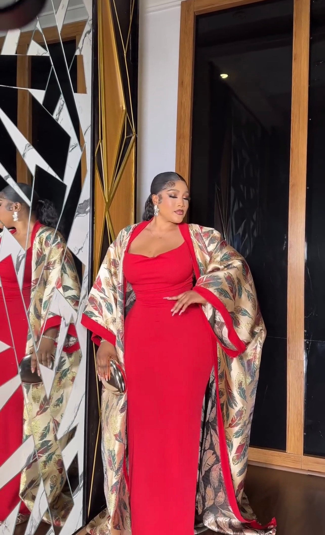 African 2 pieces brocade and crepe boubou| kimono and inner| Kaftan| Jalabiya| Rich aunty | Nigerian dress| European brocade
