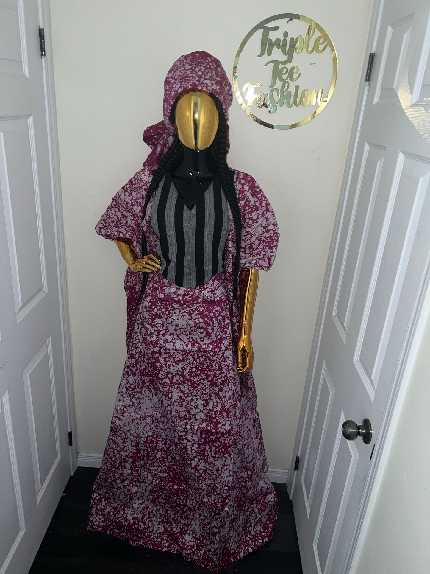 African Adire Batik Boubou dress |Inner belt bubu Kaftan| Handmade African print dress | Nigerian made | Tie and Dye | Rich aunty| Ankara