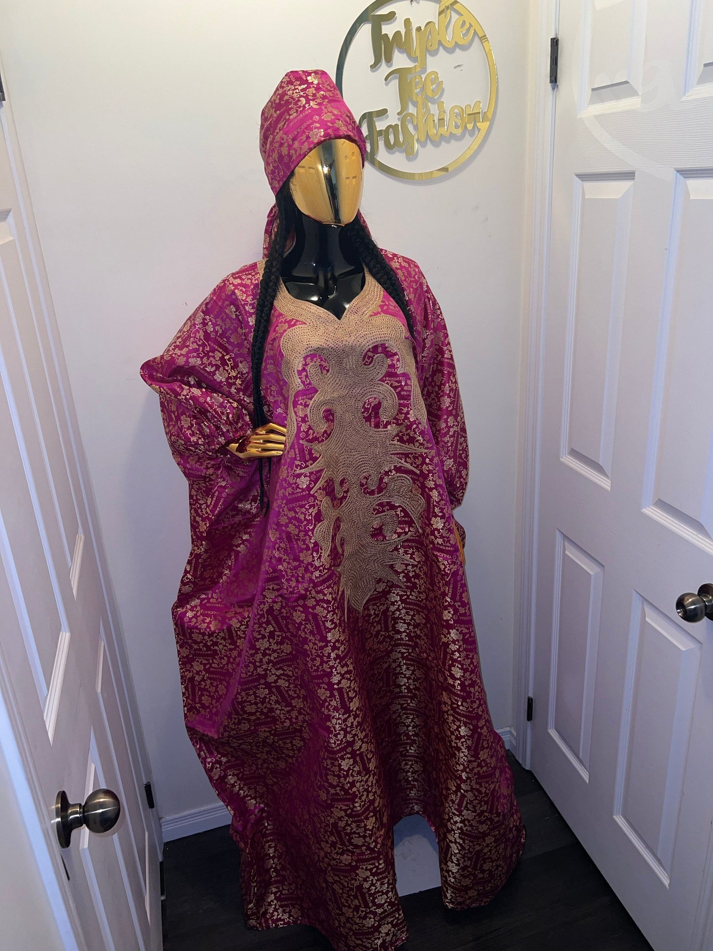 High Quality European Damask Brocade Agbada dress| danshiki| Nigerian made | African Fashion| Boubou| Rich aunty| Agbada for women| Tinko