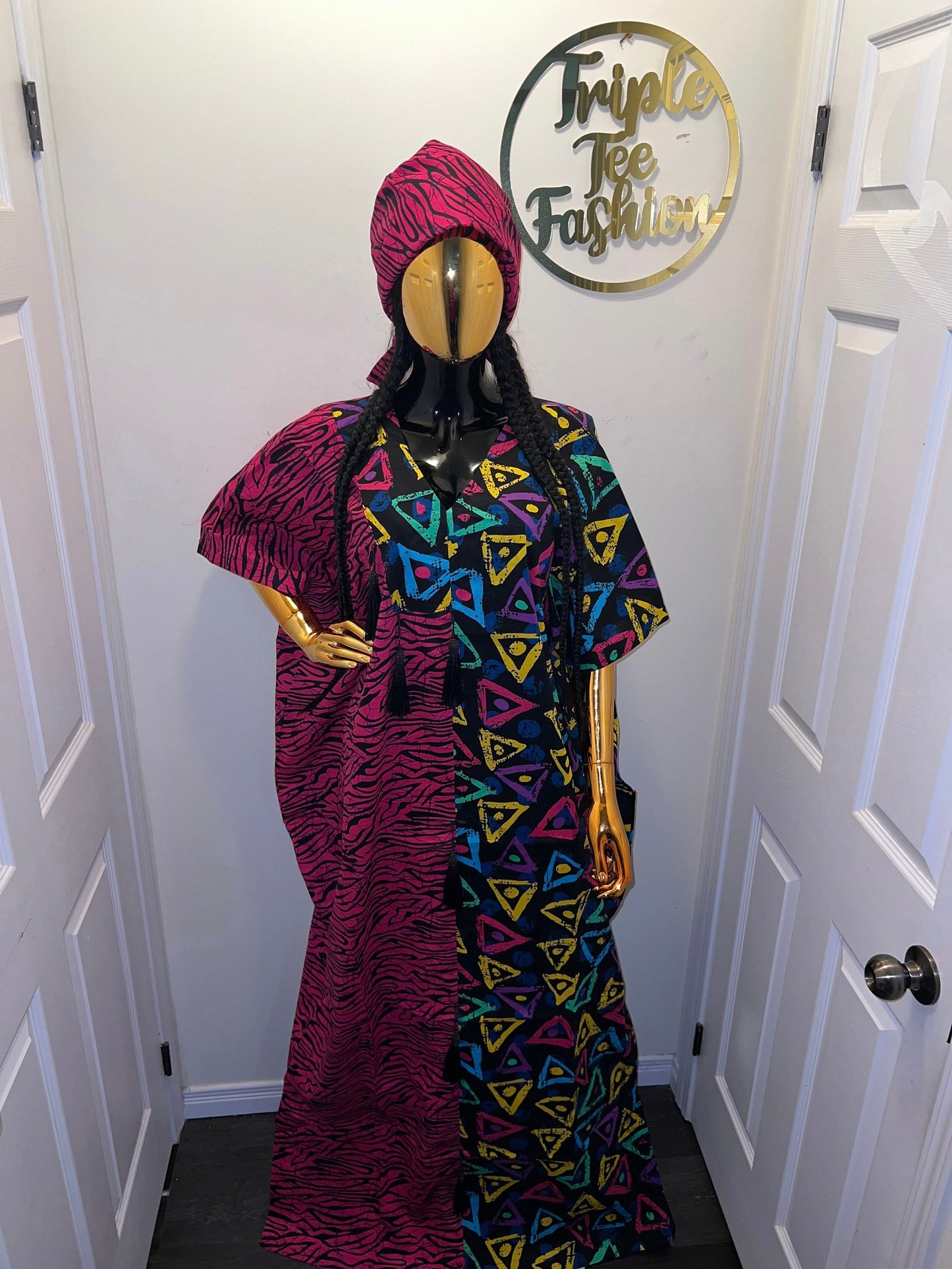 Handmade Ankara Boubou Dress | African Print Cotton Kaftan
