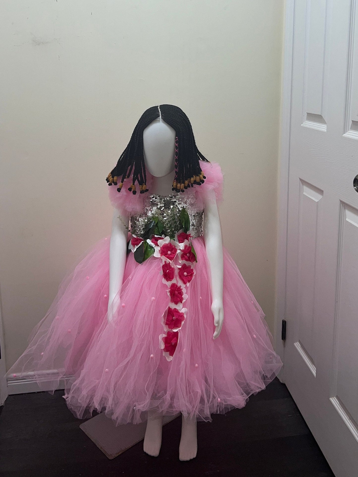 Pink Tulle Flower Girl Dress | Baby Birthday Ballgown (1T, 2T)