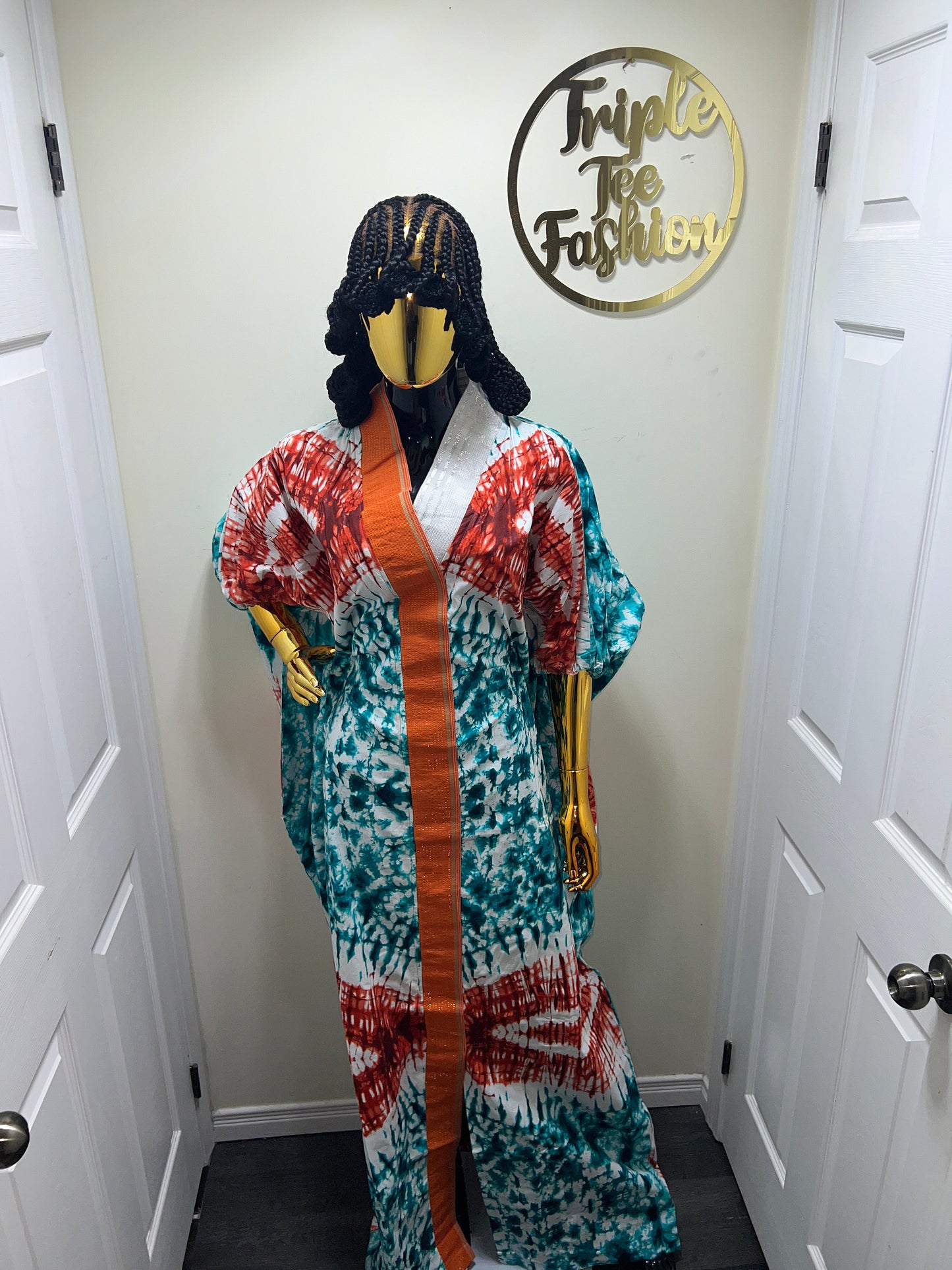Adire Ankara Kaftan Dress | Nigerian Boubou, Cotton