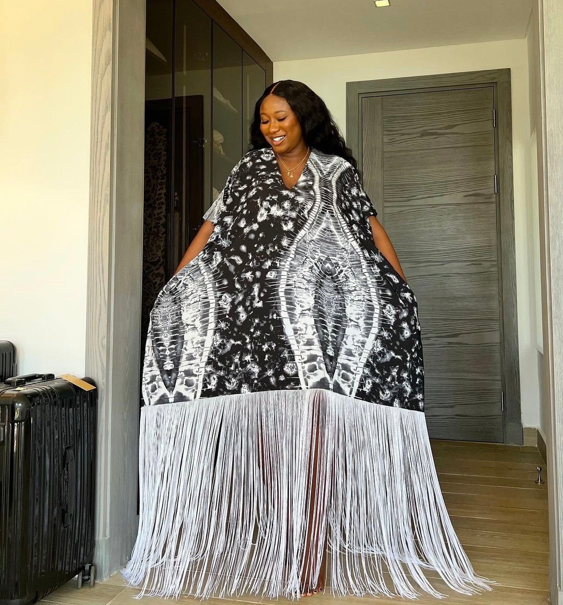 African Adire Fringe Boubou Dress| Rich Aunty Vibes| danshiki | Kaftan| African print dress | Nigerian made | Wedding Party dress|