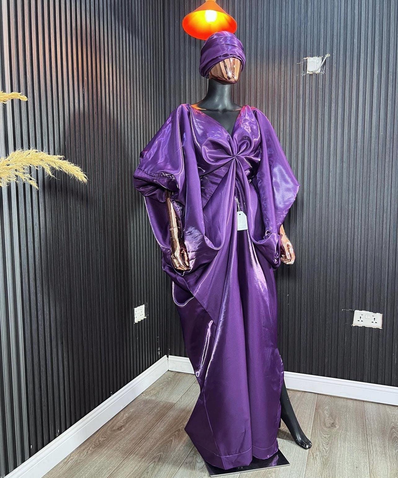 African Liquid Mikado Boubou | Nigerian Kaftan Dress