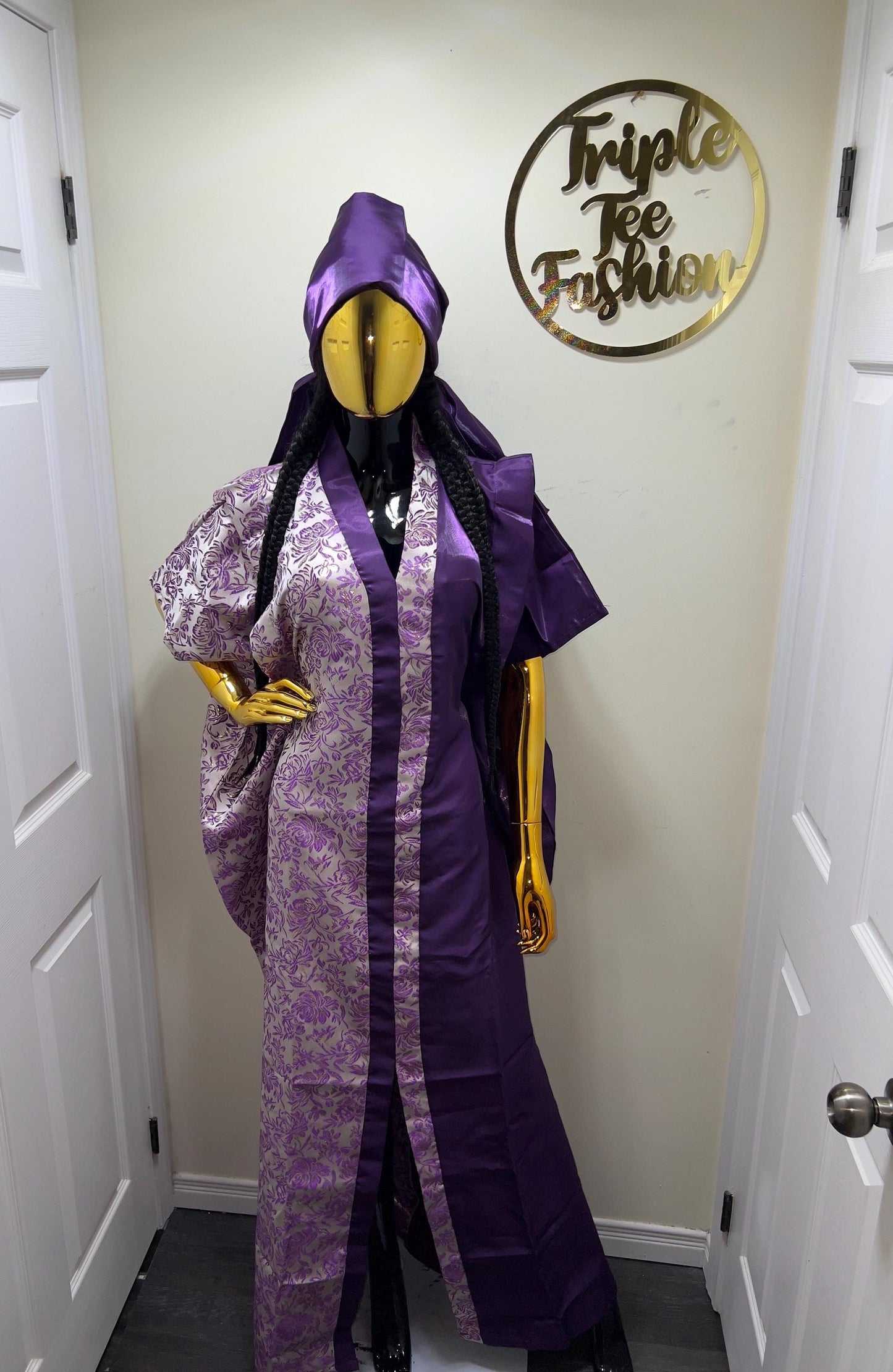 African Mikado Brocade Boubou | Kaftan Dress, One Size